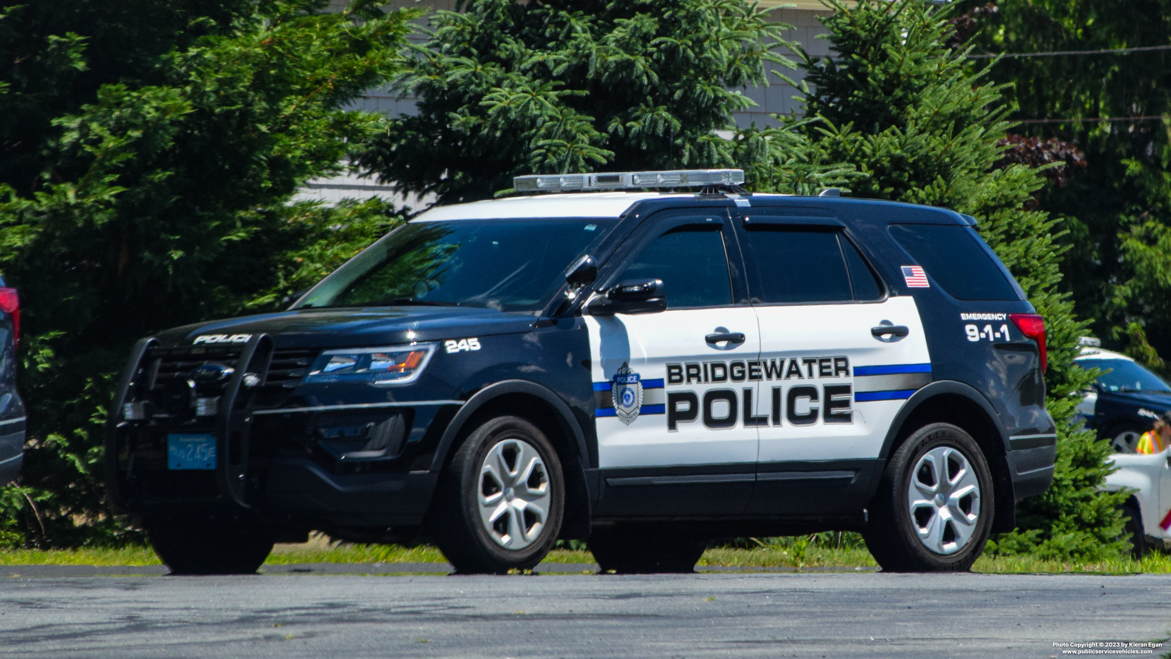 A photo  of Bridgewater Police
            Cruiser 245, a 2019 Ford Police Interceptor Utility             taken by Kieran Egan