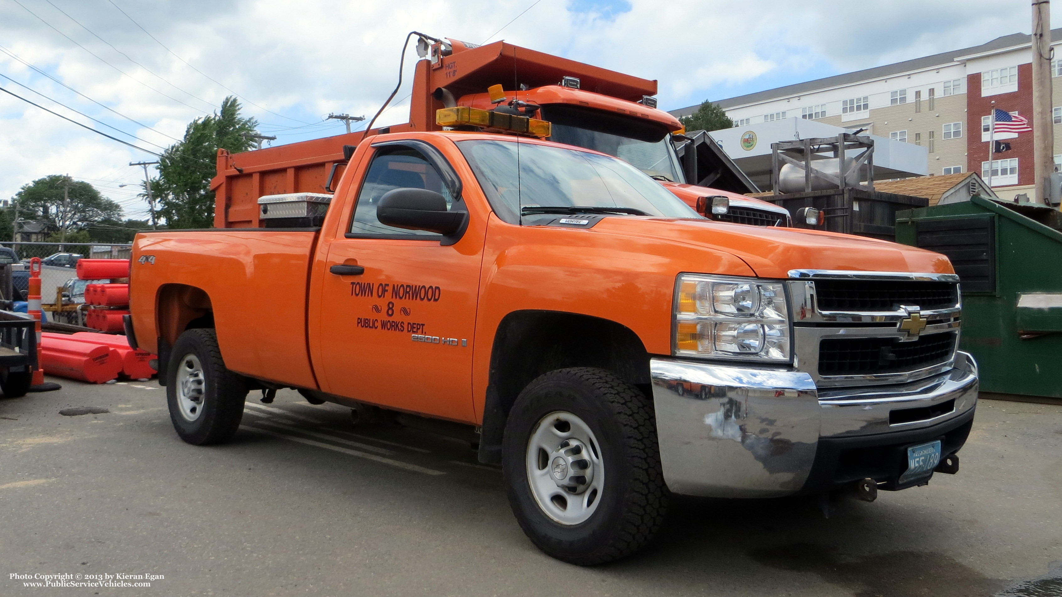 A photo  of Norwood Public Works
            Truck 8, a 2009 Chevrolet K2500             taken by Kieran Egan