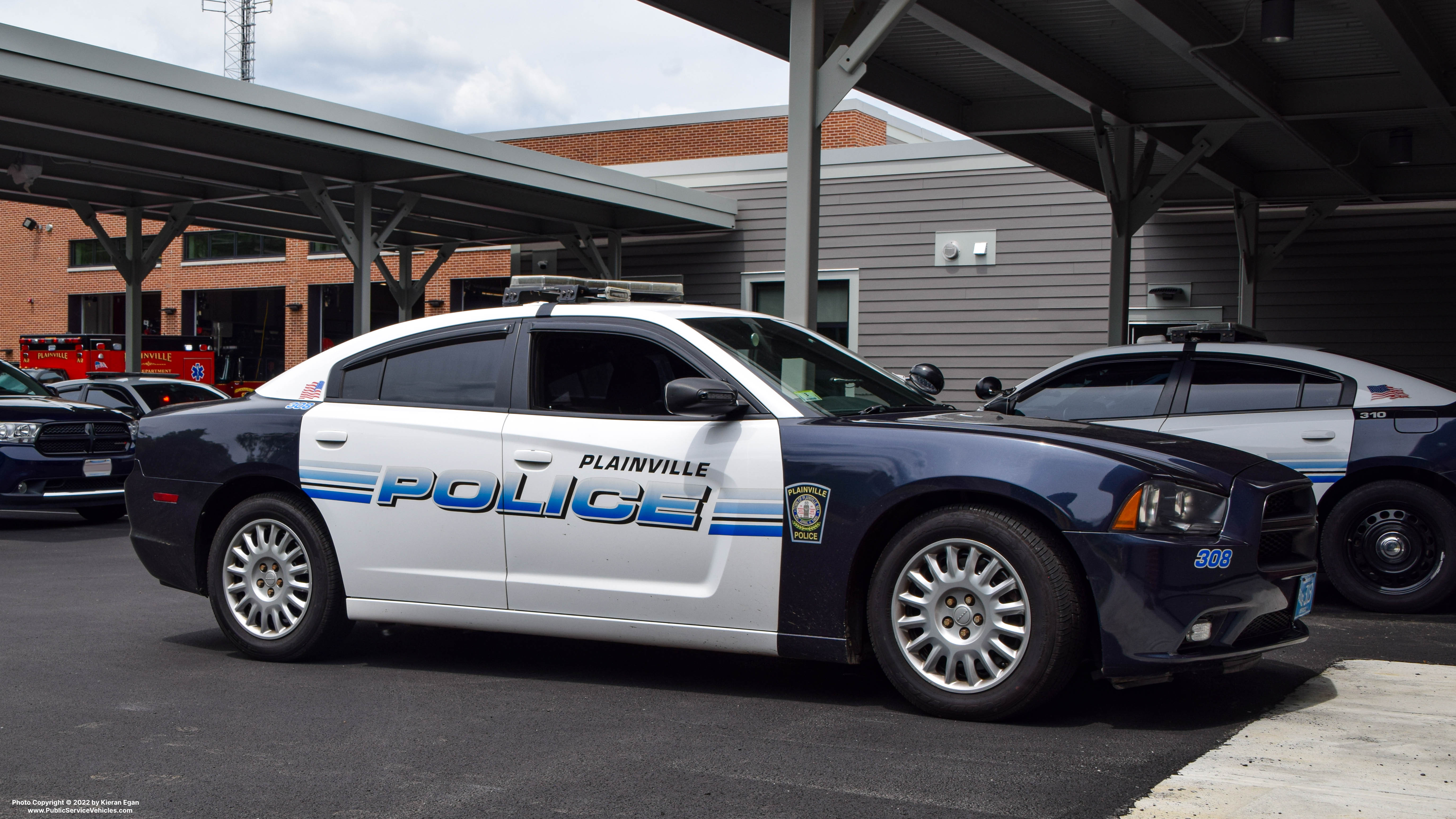 A photo  of Plainville Police
            Cruiser 308, a 2014 Dodge Charger             taken by Kieran Egan