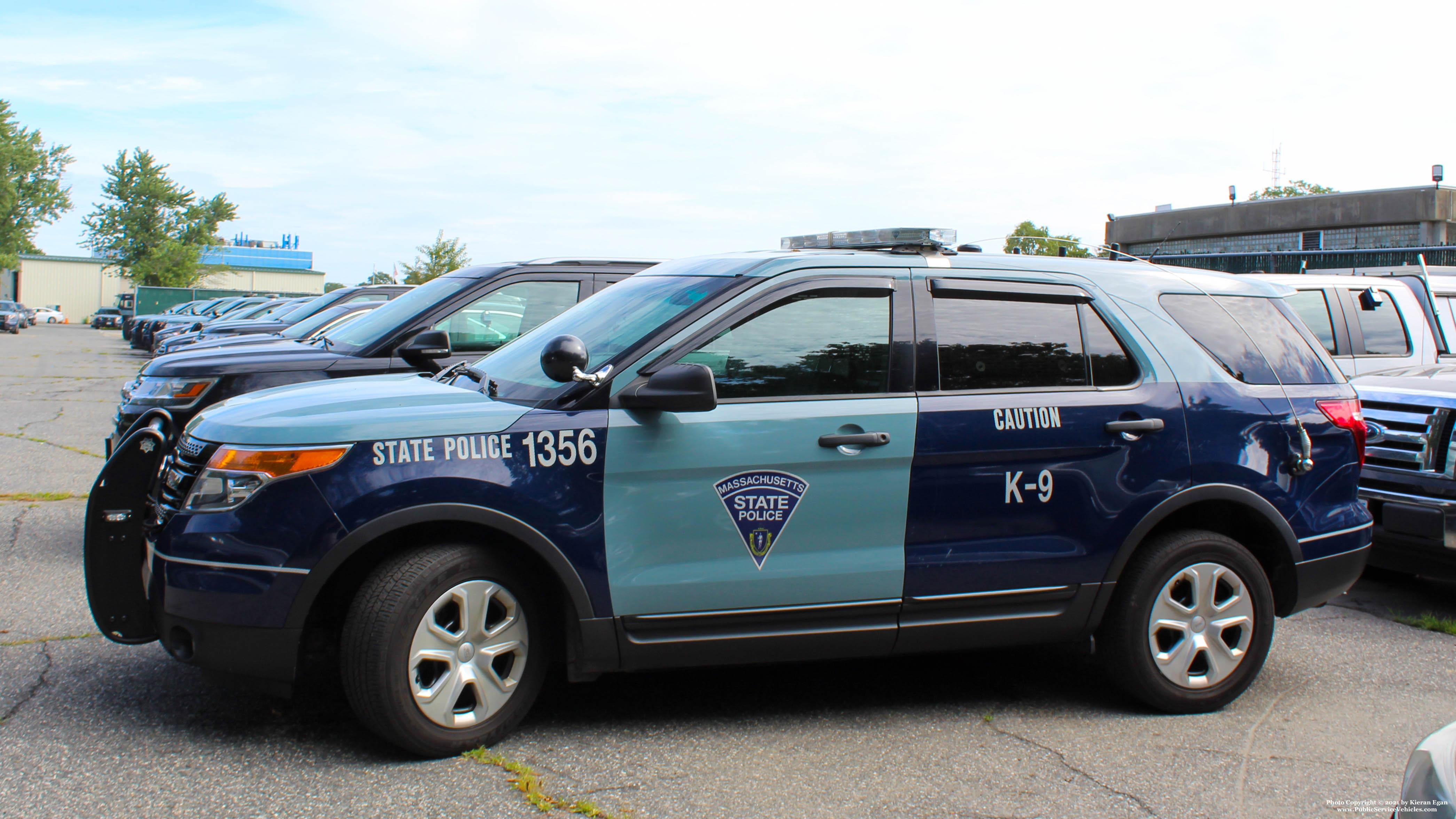 A photo  of Massachusetts State Police
            Cruiser 1356, a 2015 Ford Police Interceptor Utility             taken by Kieran Egan