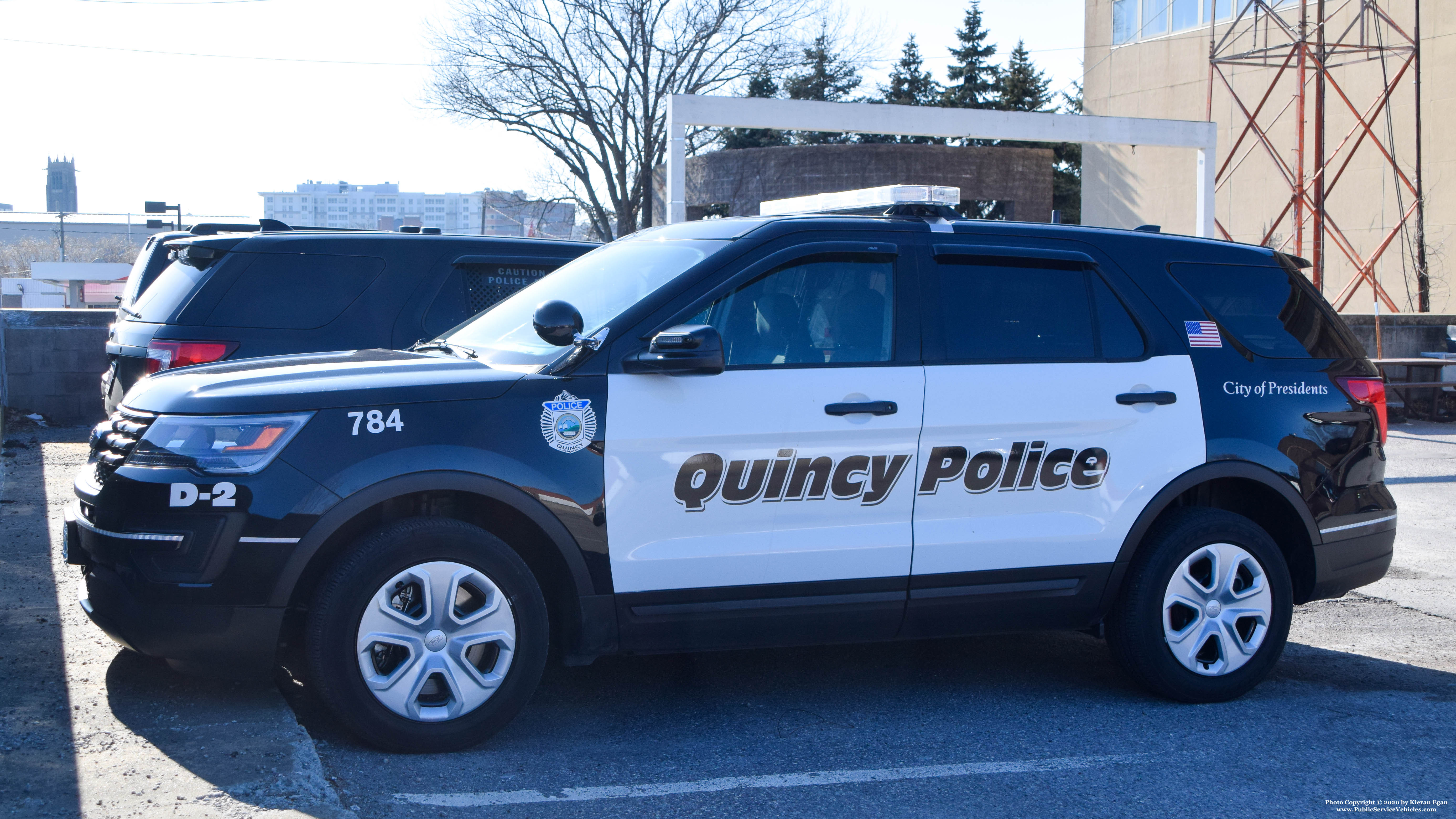 A photo  of Quincy Police
            Cruiser 784, a 2019 Ford Police Interceptor Utility             taken by Kieran Egan