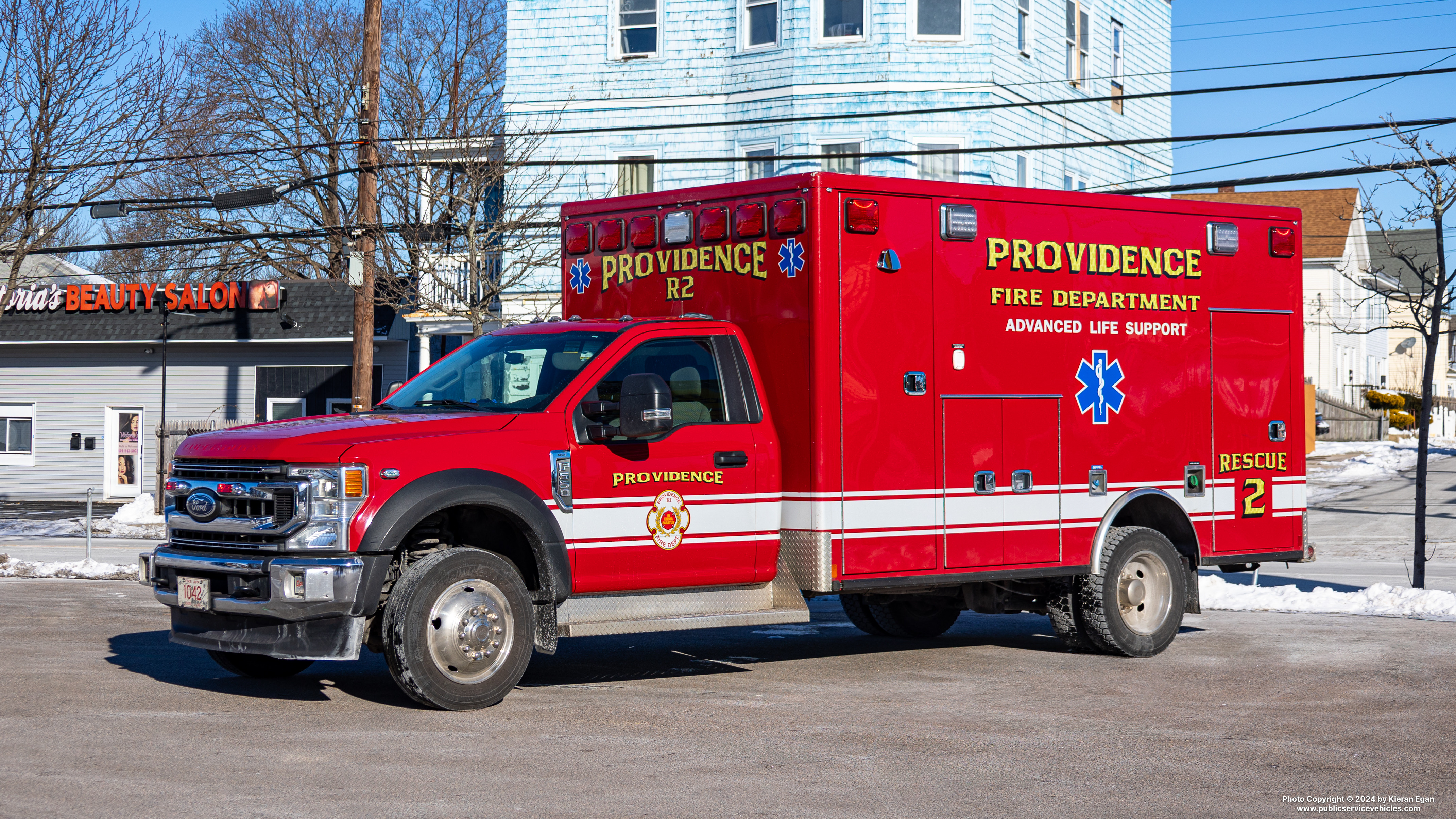 A photo  of Providence Fire
            Rescue 2, a 2021 Ford F-550/Road Rescue             taken by Kieran Egan