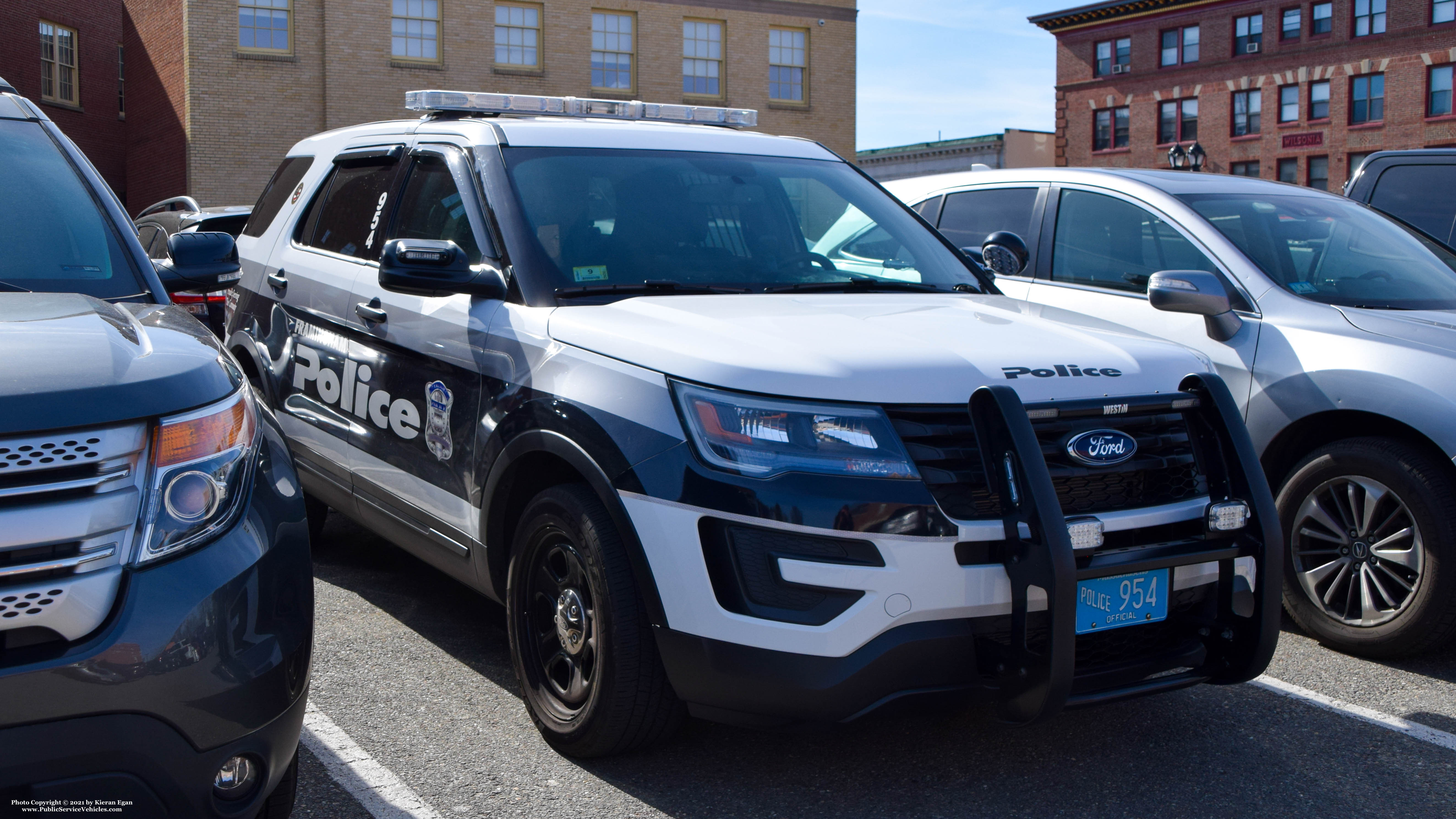 A photo  of Framingham Police
            Cruiser 954, a 2016-2019 Ford Police Interceptor Utility             taken by Kieran Egan