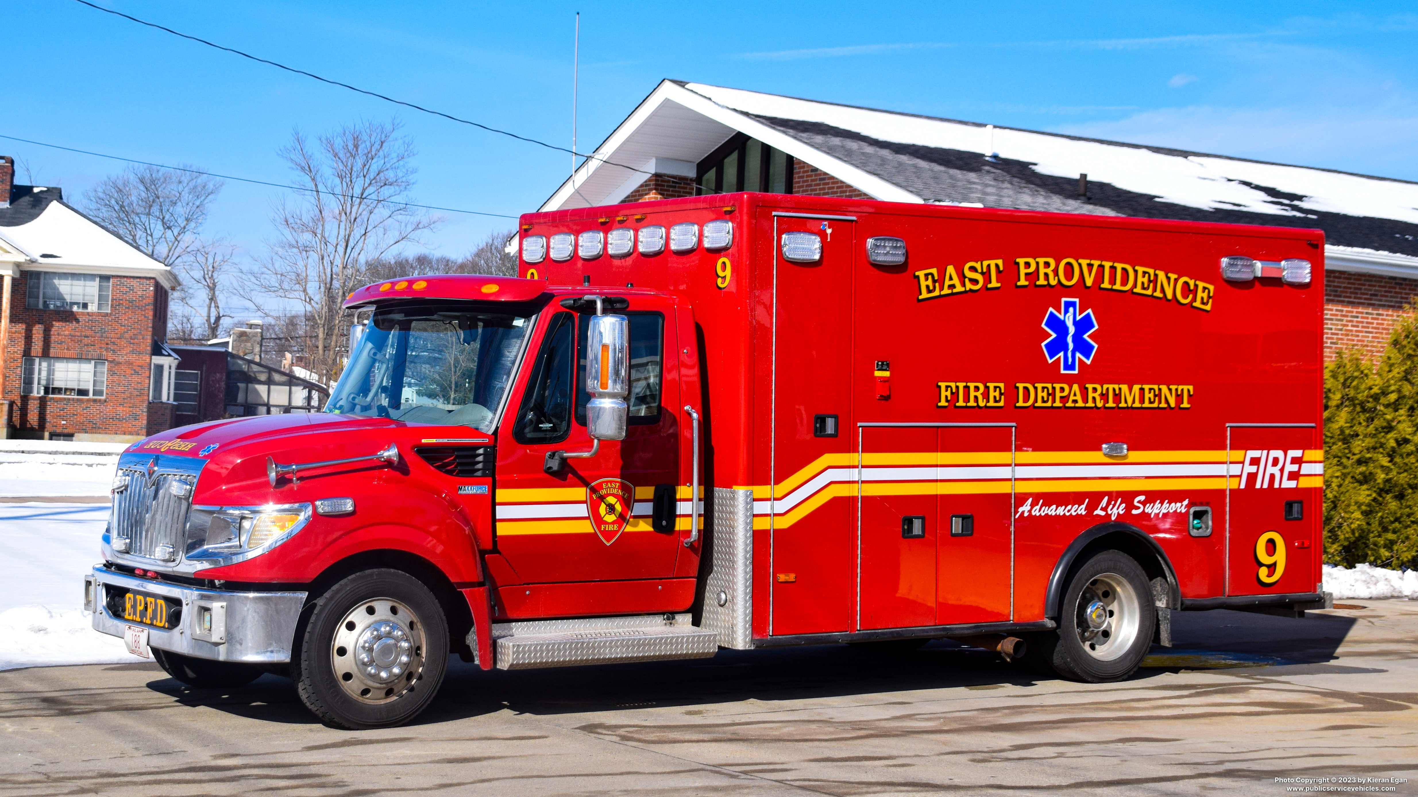 A photo  of East Providence Fire
            Rescue 9, a 2015 International TerraStar             taken by Kieran Egan