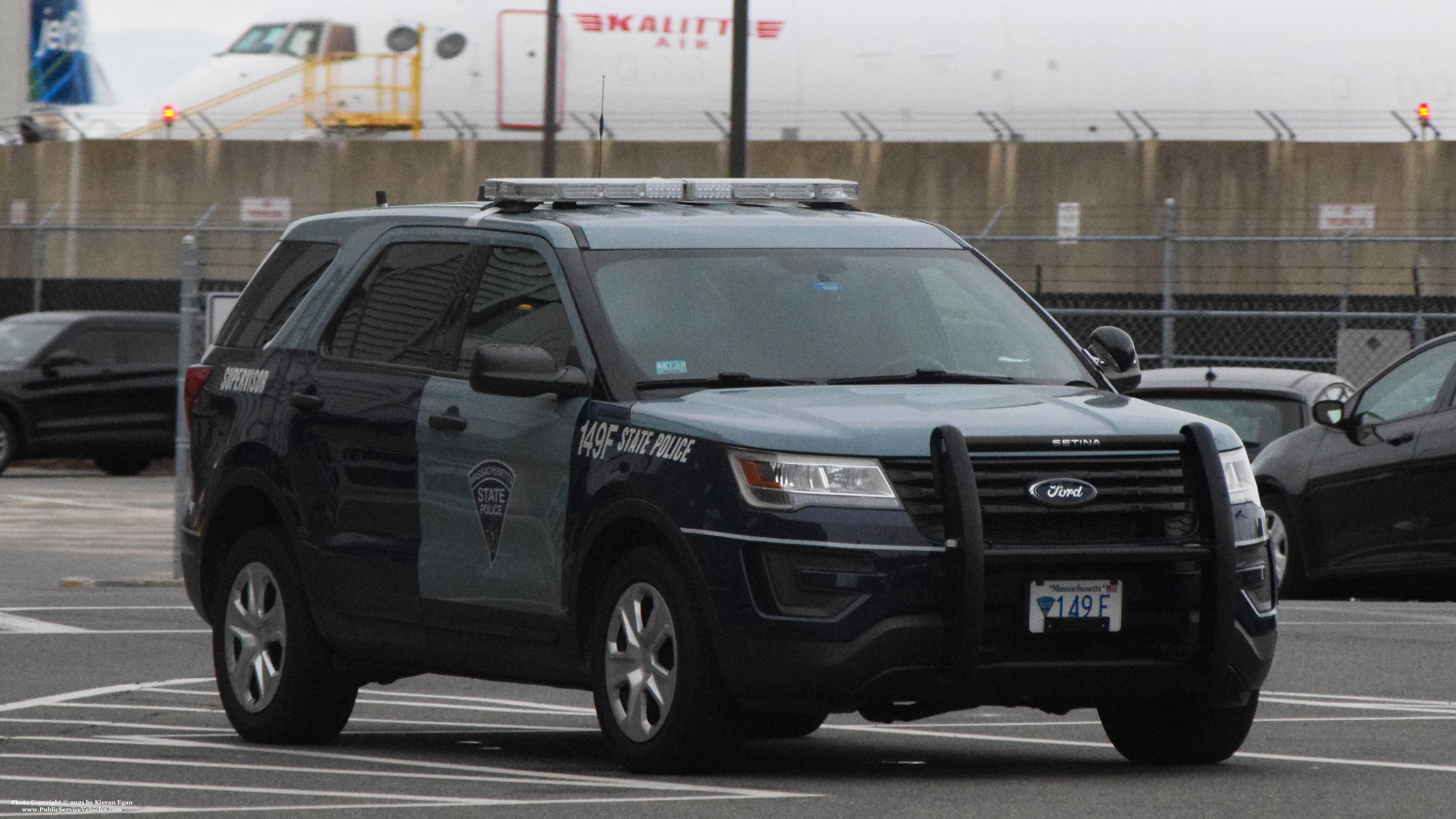 A photo  of Massachusetts State Police
            Cruiser 149F, a 2017 Ford Police Interceptor Utility             taken by Kieran Egan