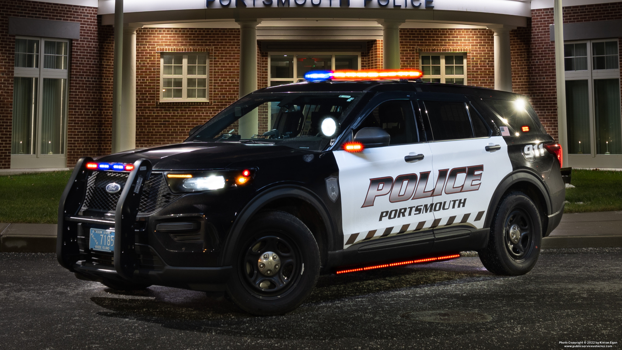 A photo  of Portsmouth Police
            Cruiser 7185, a 2021 Ford Police Interceptor Utility             taken by Kieran Egan