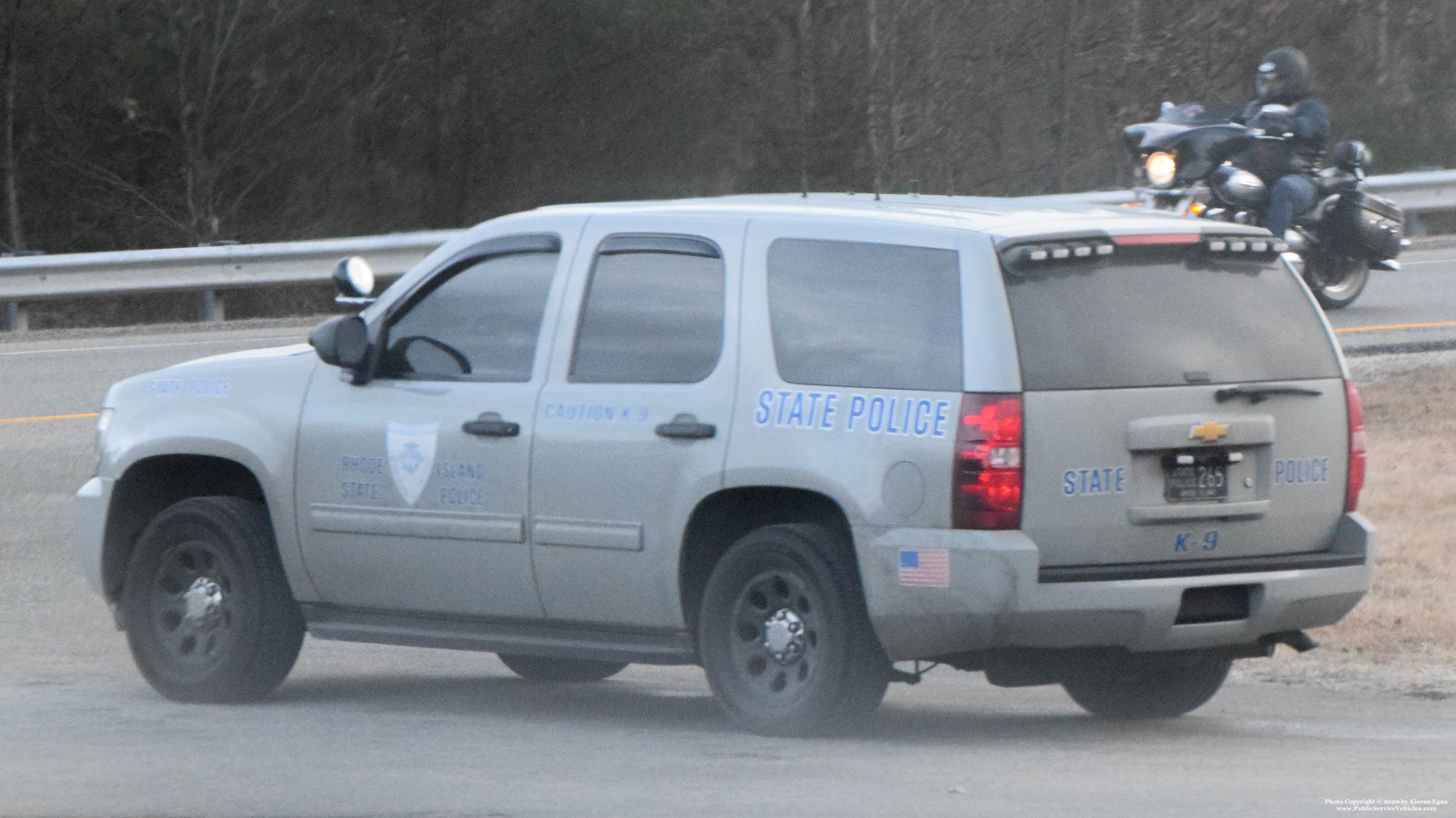 A photo  of Rhode Island State Police
            Cruiser 265, a 2013 Chevrolet Tahoe             taken by Kieran Egan