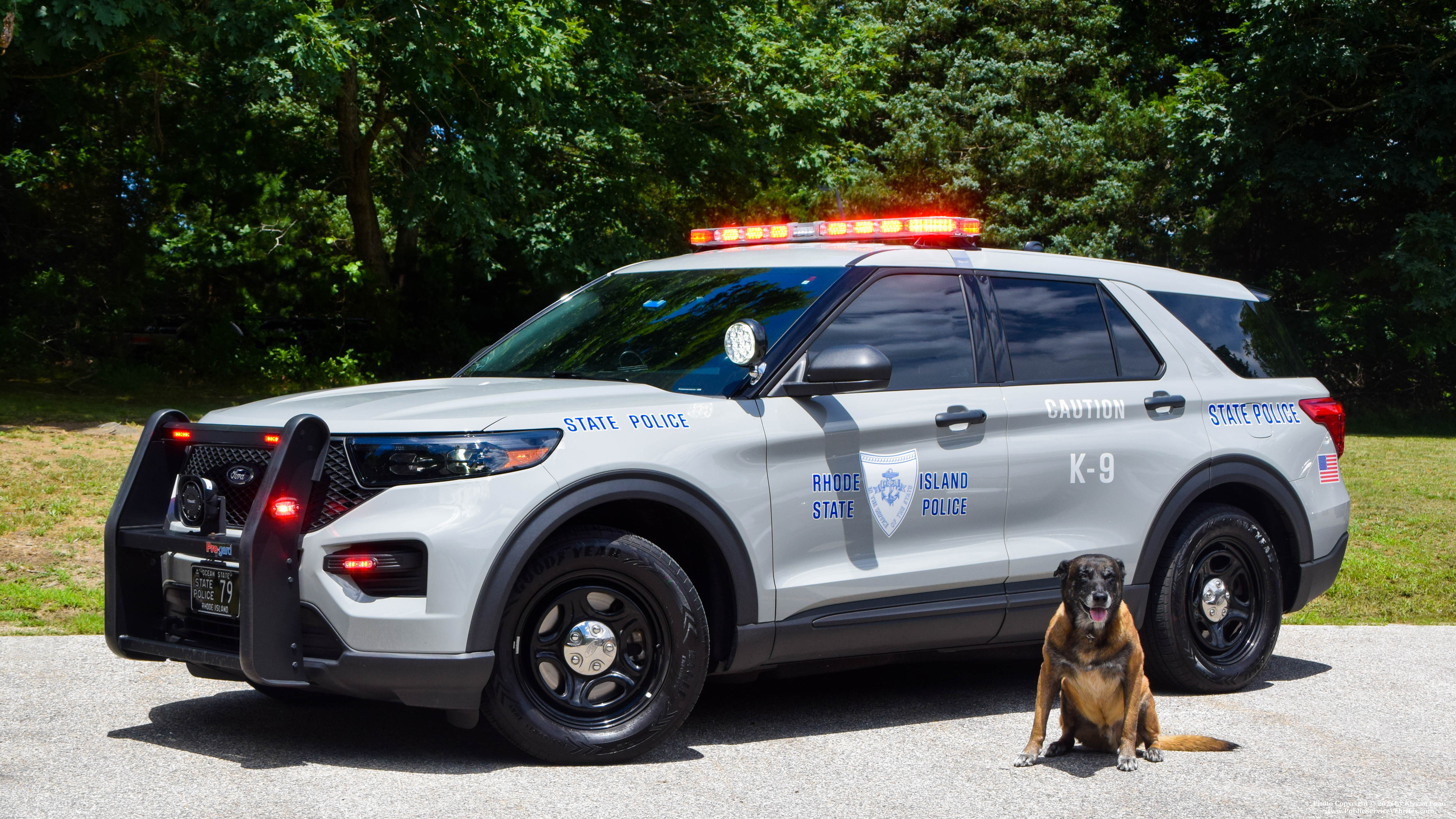 A photo  of Rhode Island State Police
            Cruiser 79, a 2020 Ford Police Interceptor Utility             taken by Kieran Egan