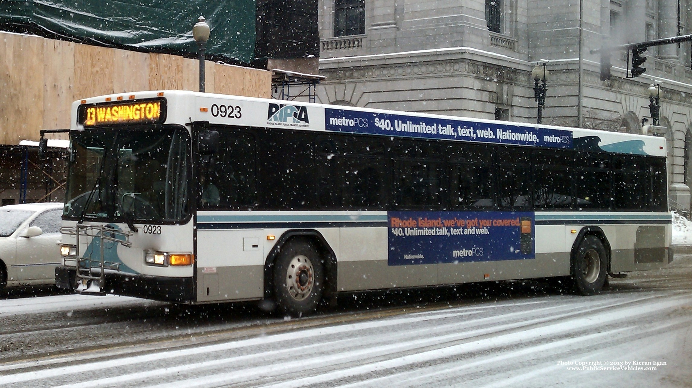 A photo  of Rhode Island Public Transit Authority
            Bus 0923, a 2009 Gillig Low Floor             taken by Kieran Egan