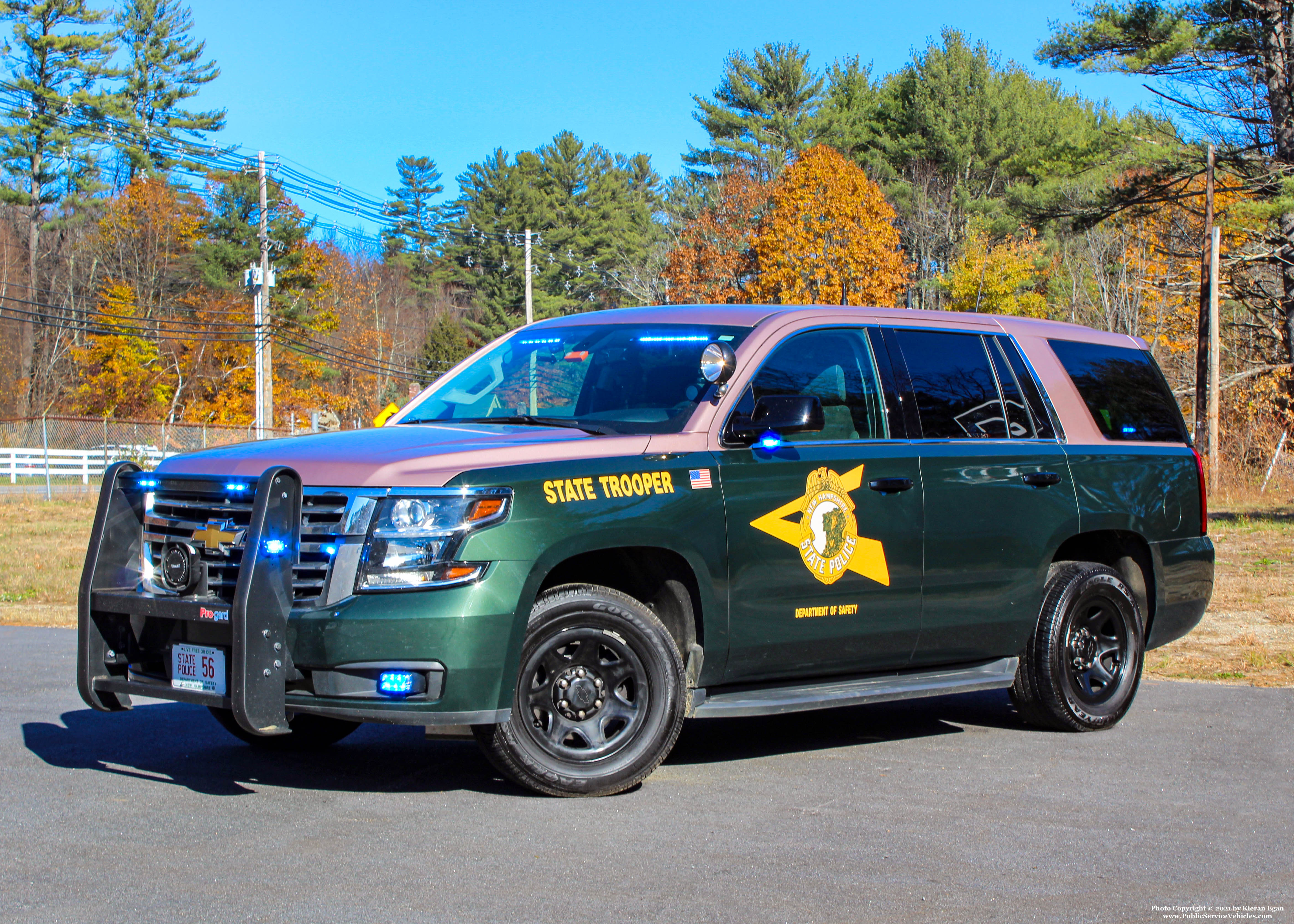 A photo  of New Hampshire State Police
            Cruiser 56, a 2020 Chevrolet Tahoe             taken by Kieran Egan