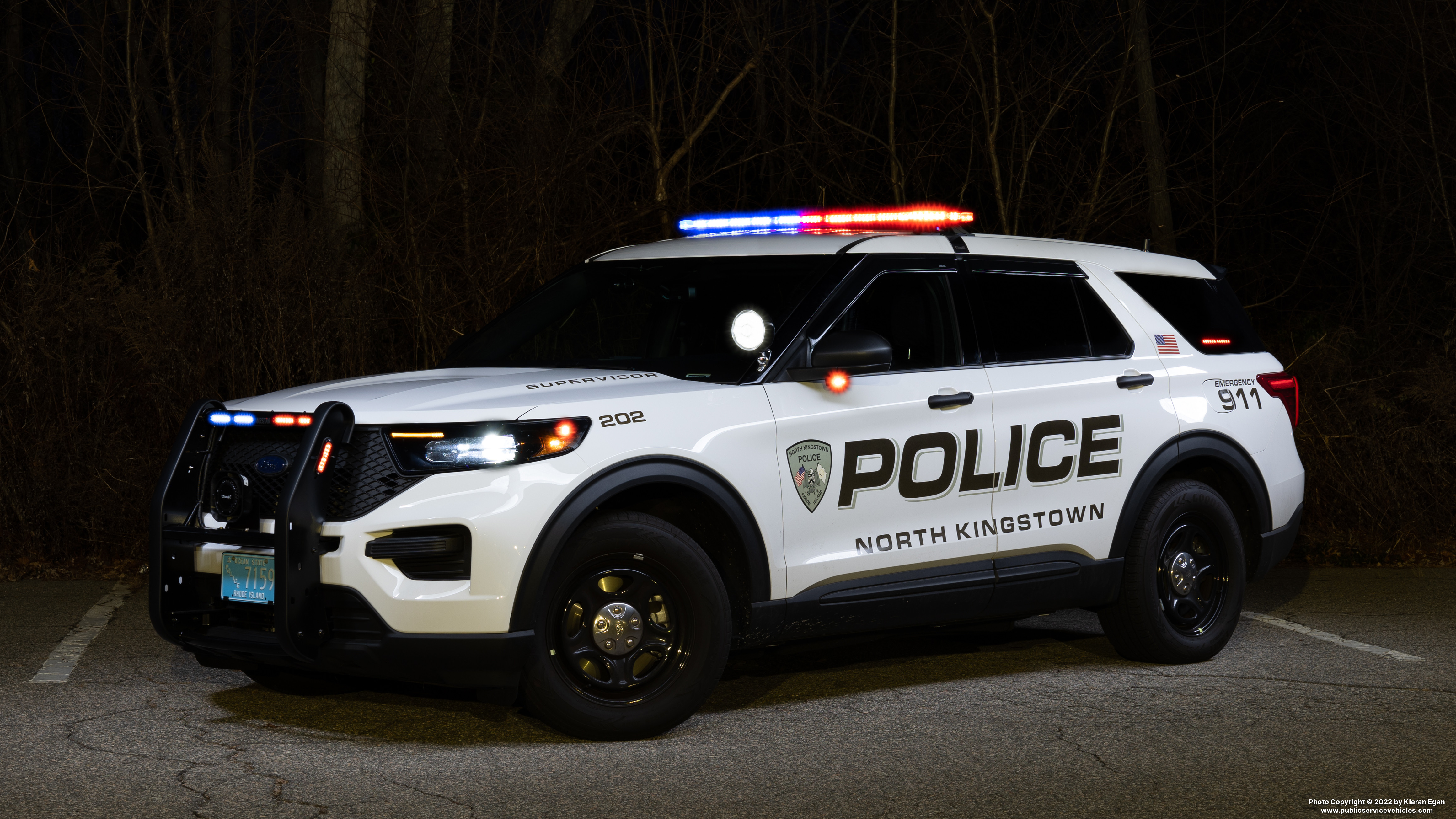 A photo  of North Kingstown Police
            Cruiser 202, a 2022 Ford Police Interceptor Utility             taken by Kieran Egan