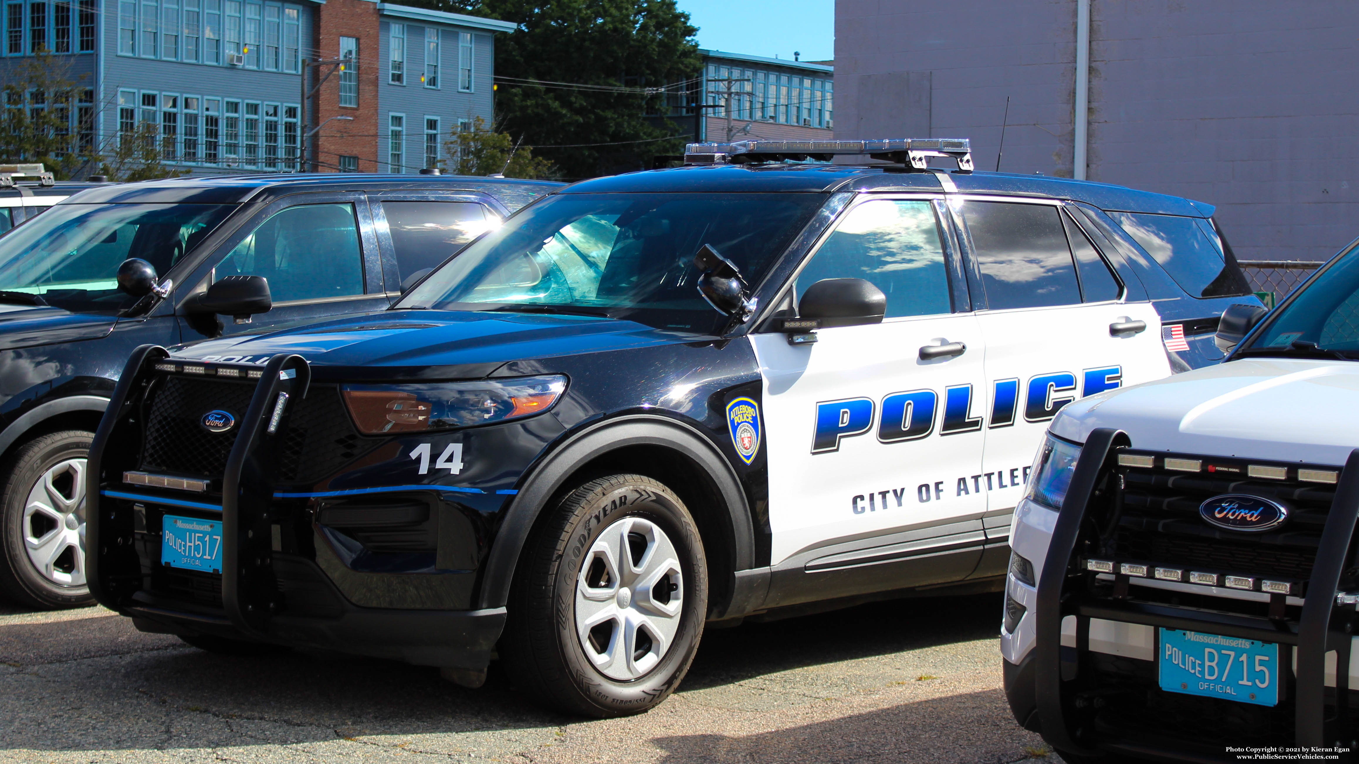 A photo  of Attleboro Police
            Car 14, a 2020 Ford Police Interceptor Utility             taken by Kieran Egan