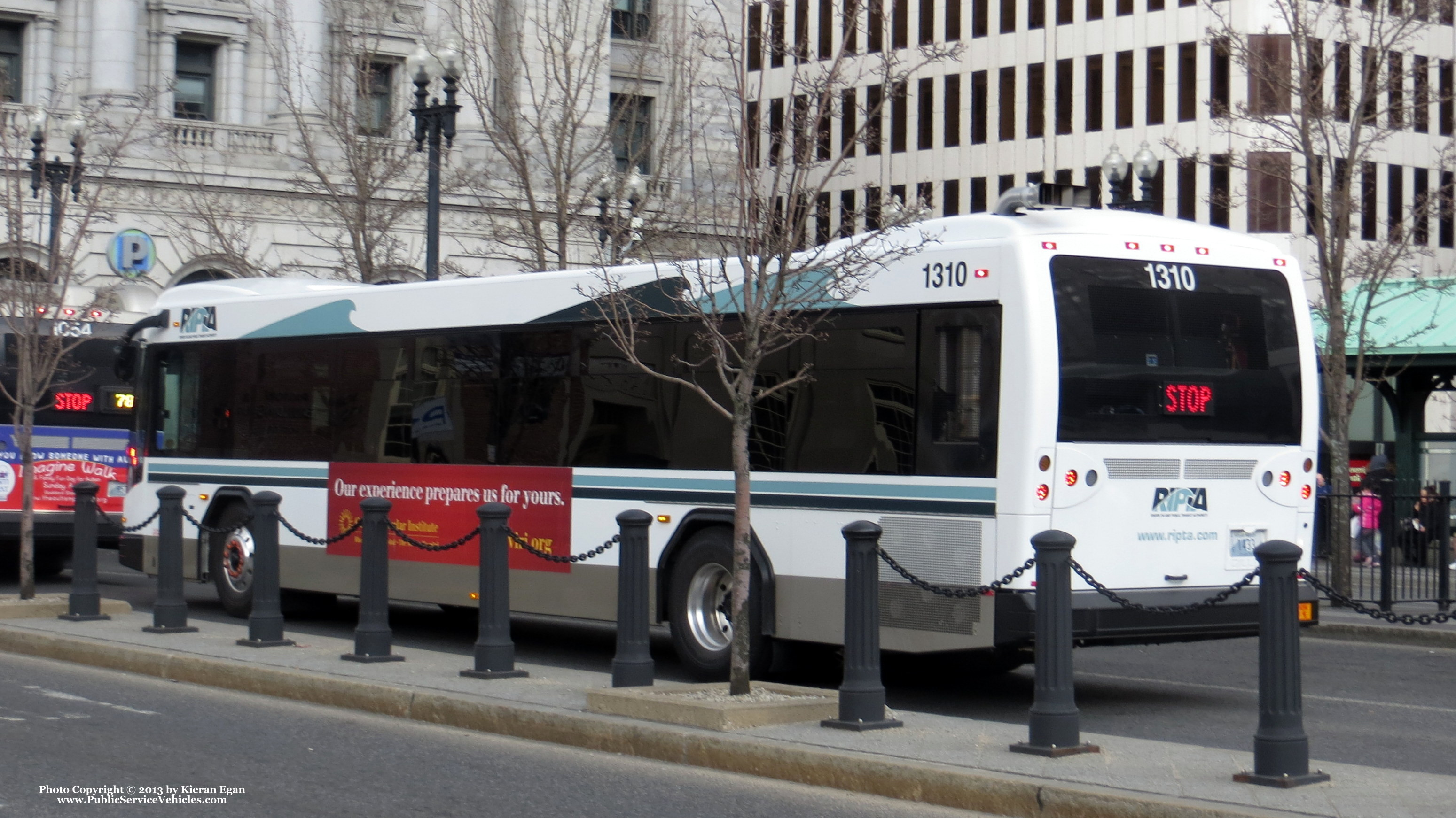 A photo  of Rhode Island Public Transit Authority
            Bus 1310, a 2013 Gillig BRT             taken by Kieran Egan