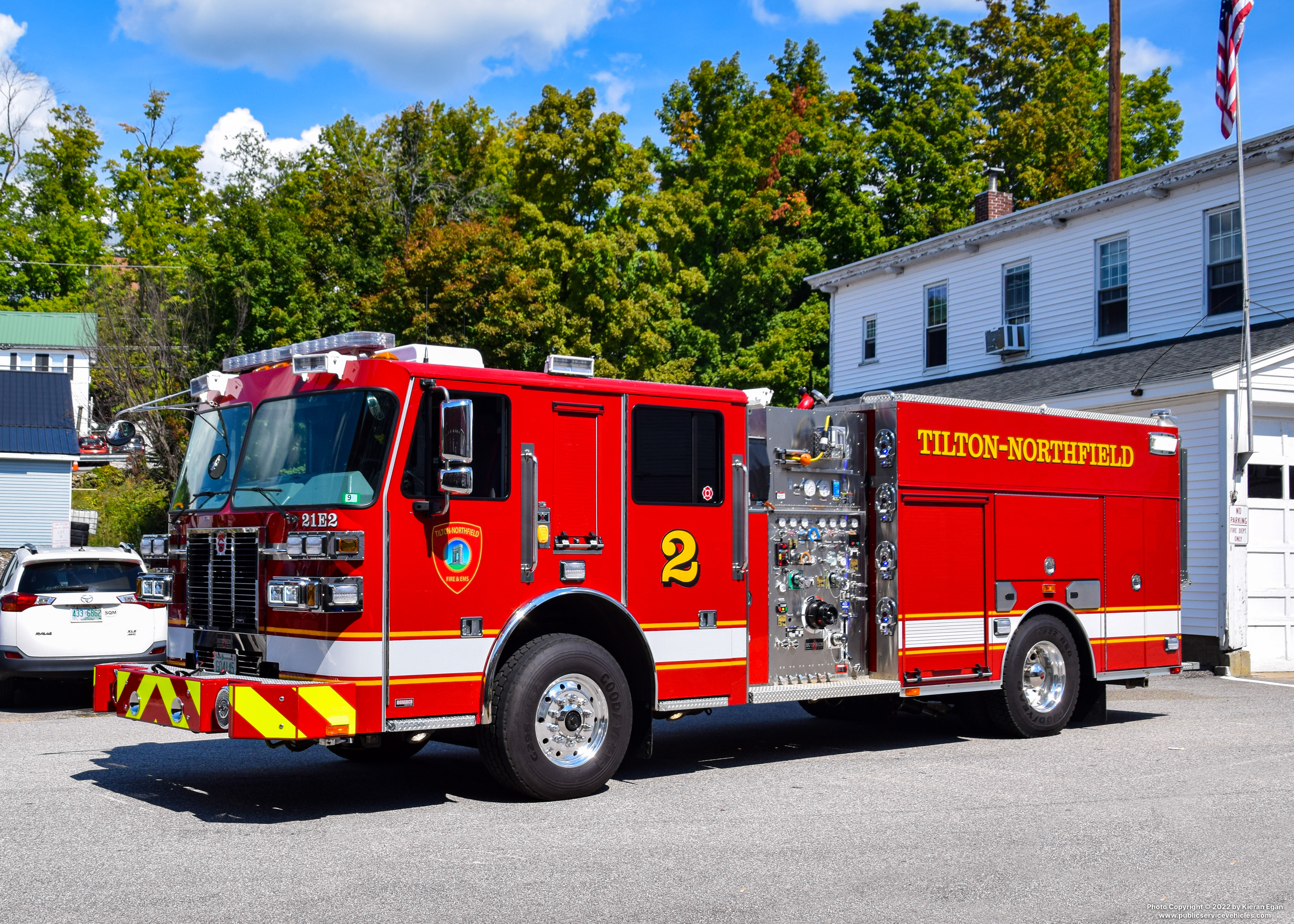 A photo  of Tilton-Northfield Fire District
            21 Engine 2, a 2021 Sutphen Monarch             taken by Kieran Egan