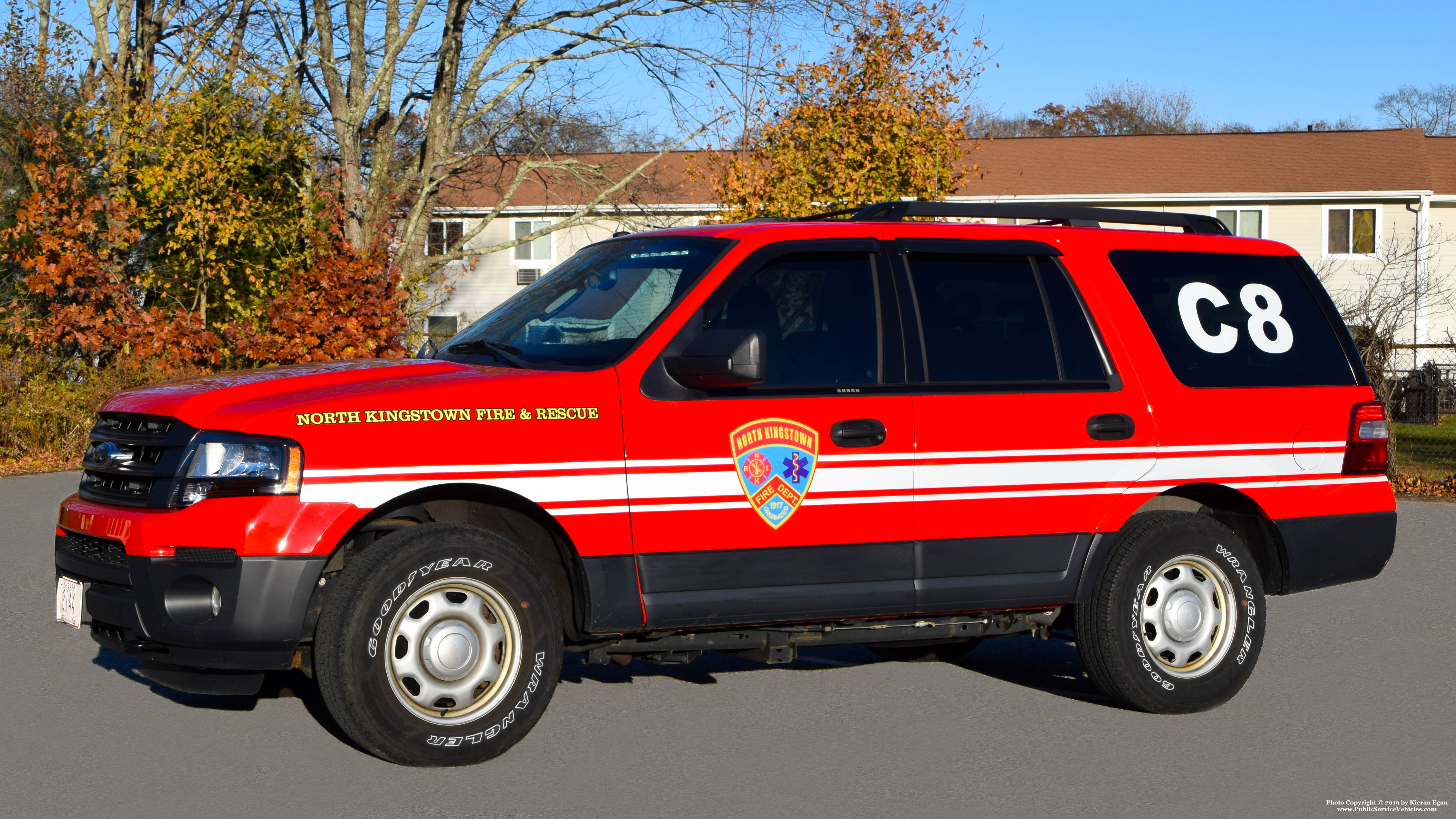 A photo  of North Kingstown Fire
            Car 8, a 2016 Ford Expedition             taken by Kieran Egan