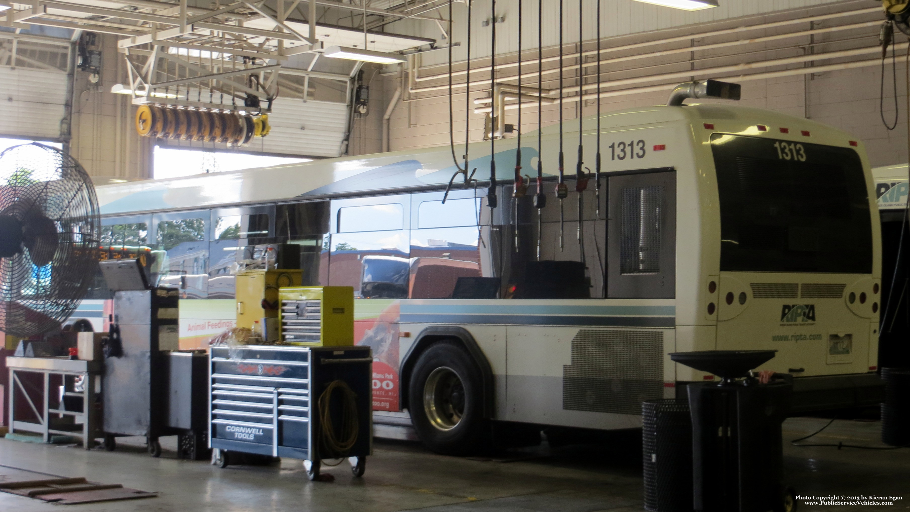 A photo  of Rhode Island Public Transit Authority
            Bus 1313, a 2013 Gillig BRT             taken by Kieran Egan