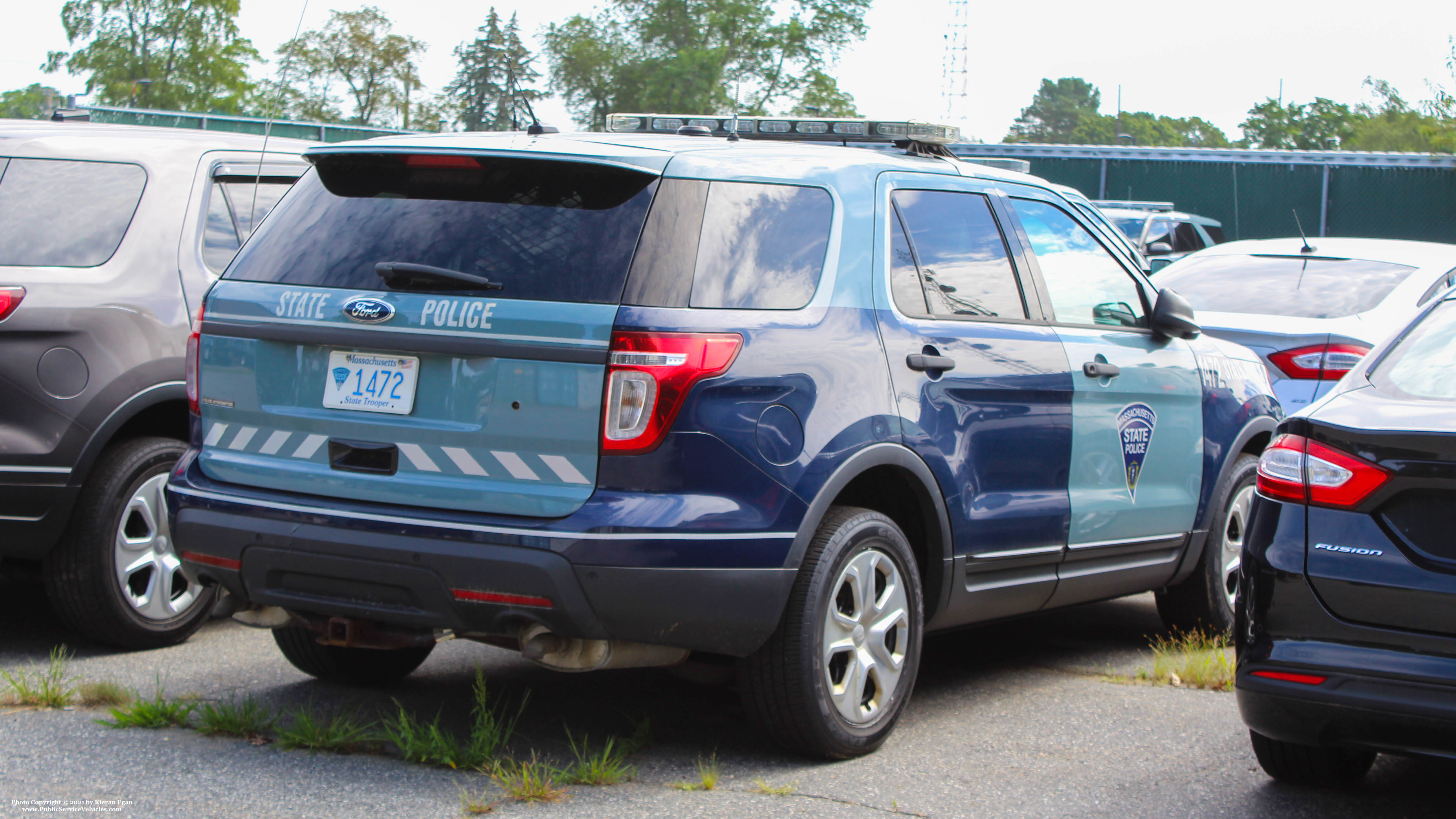 A photo  of Massachusetts State Police
            Cruiser 1472, a 2013 Ford Police Interceptor Utility             taken by Kieran Egan