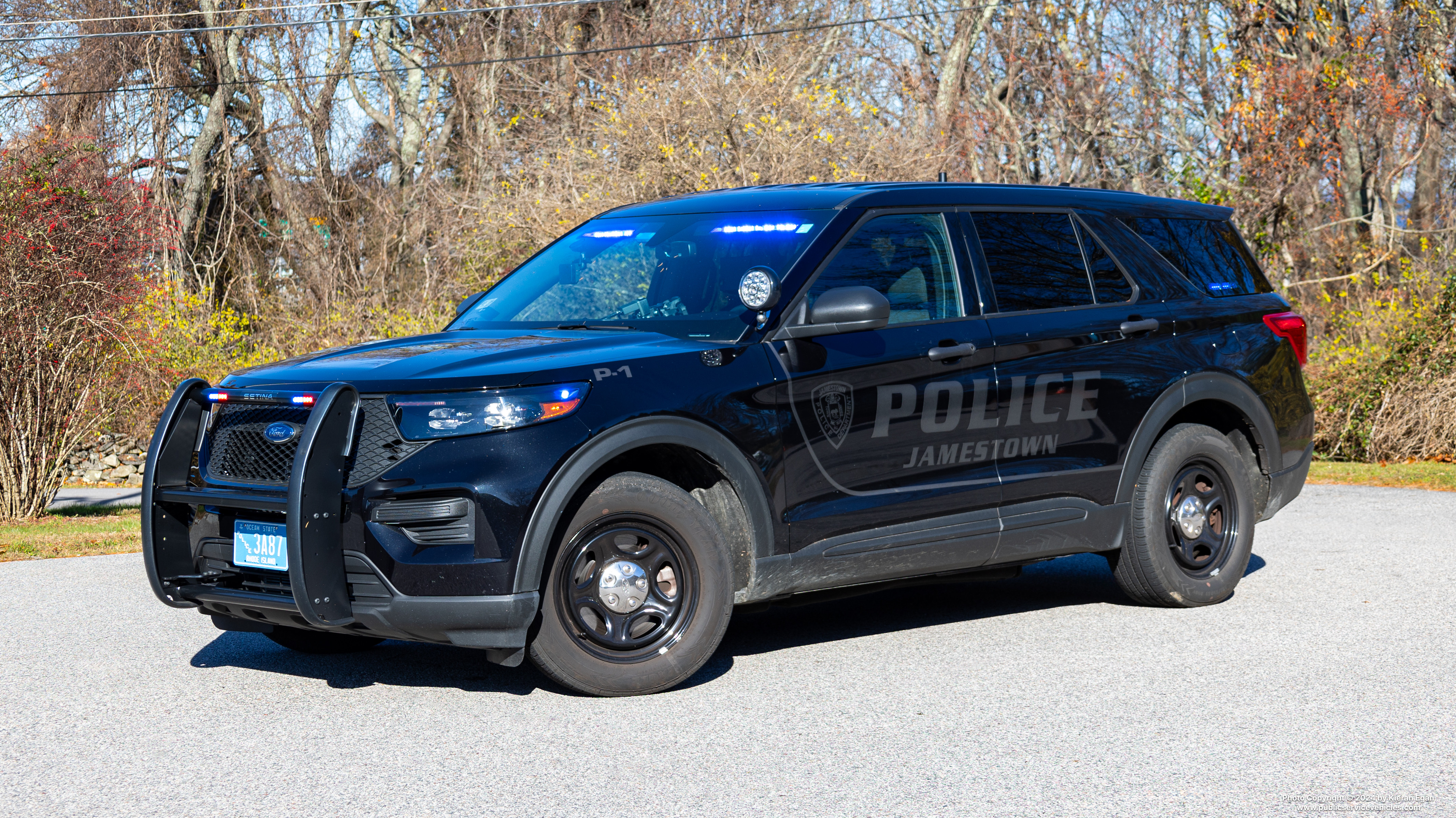 A photo  of Jamestown Police
            Patrol 1, a 2021 Ford Police Interceptor Utility             taken by Kieran Egan