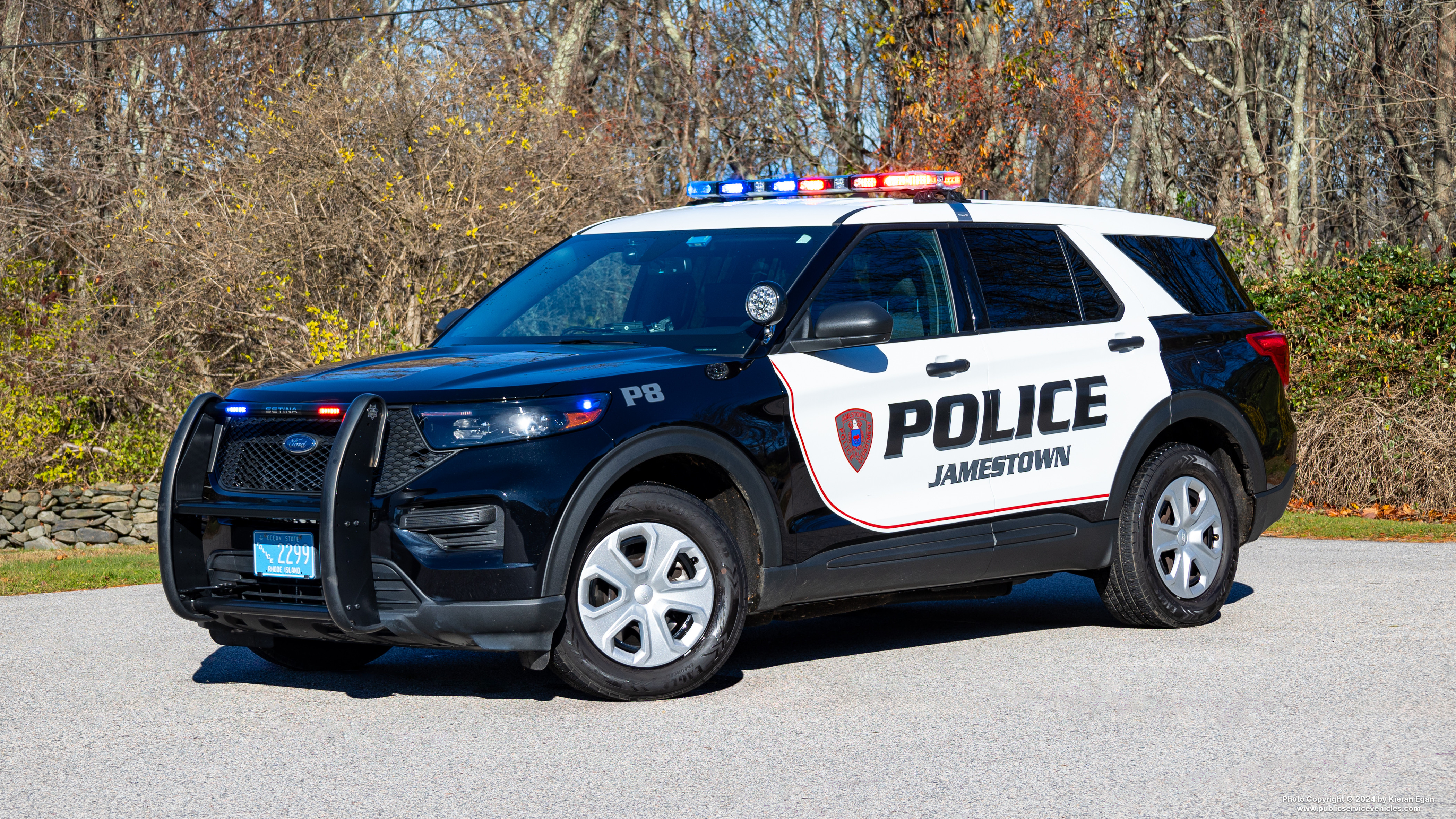 A photo  of Jamestown Police
            Patrol 8, a 2022 Ford Police Interceptor Utility             taken by Kieran Egan