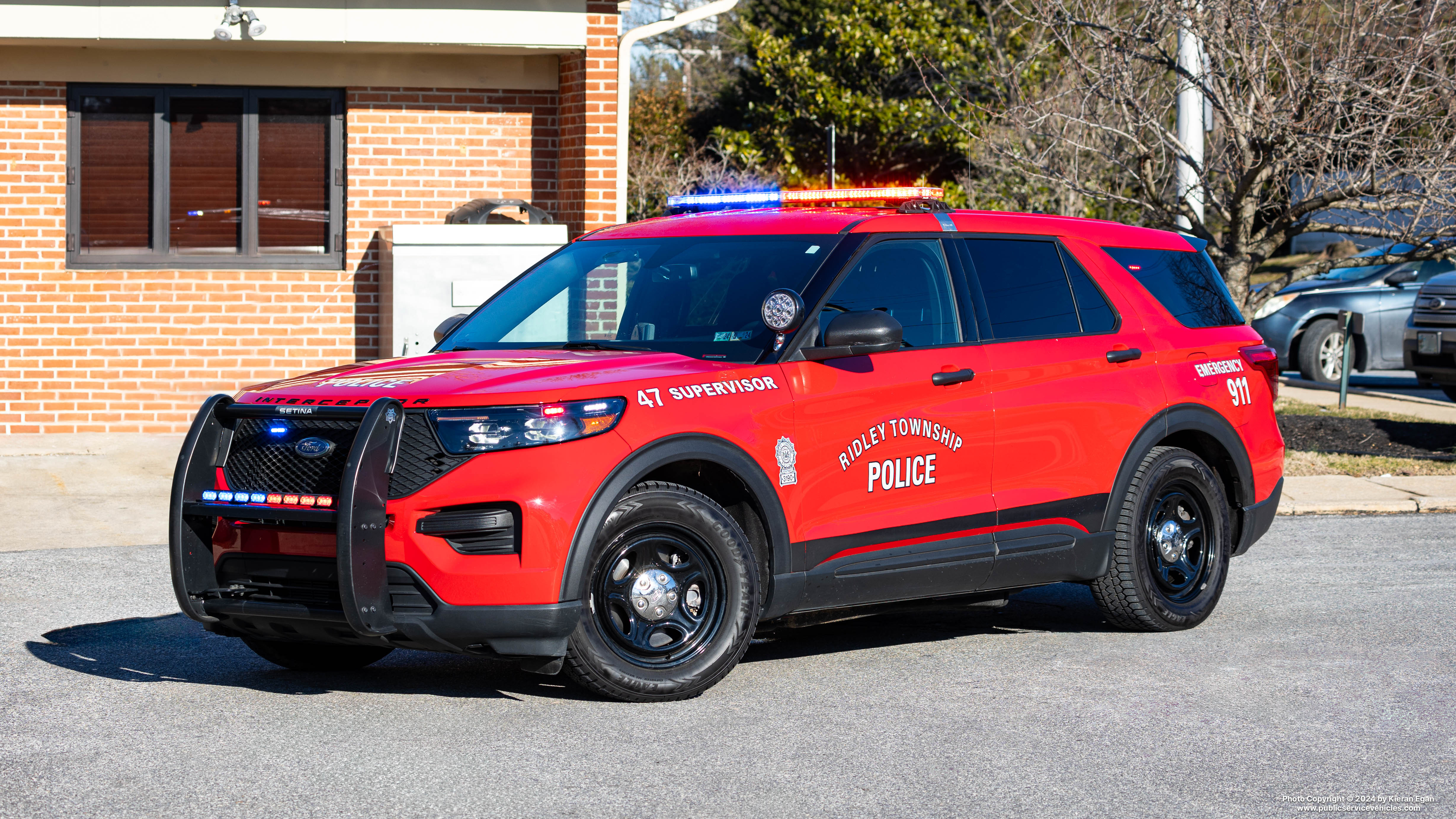 A photo  of Ridley Township Police
            Cruiser 31-47, a 2021 Ford Police Interceptor Utility             taken by Kieran Egan