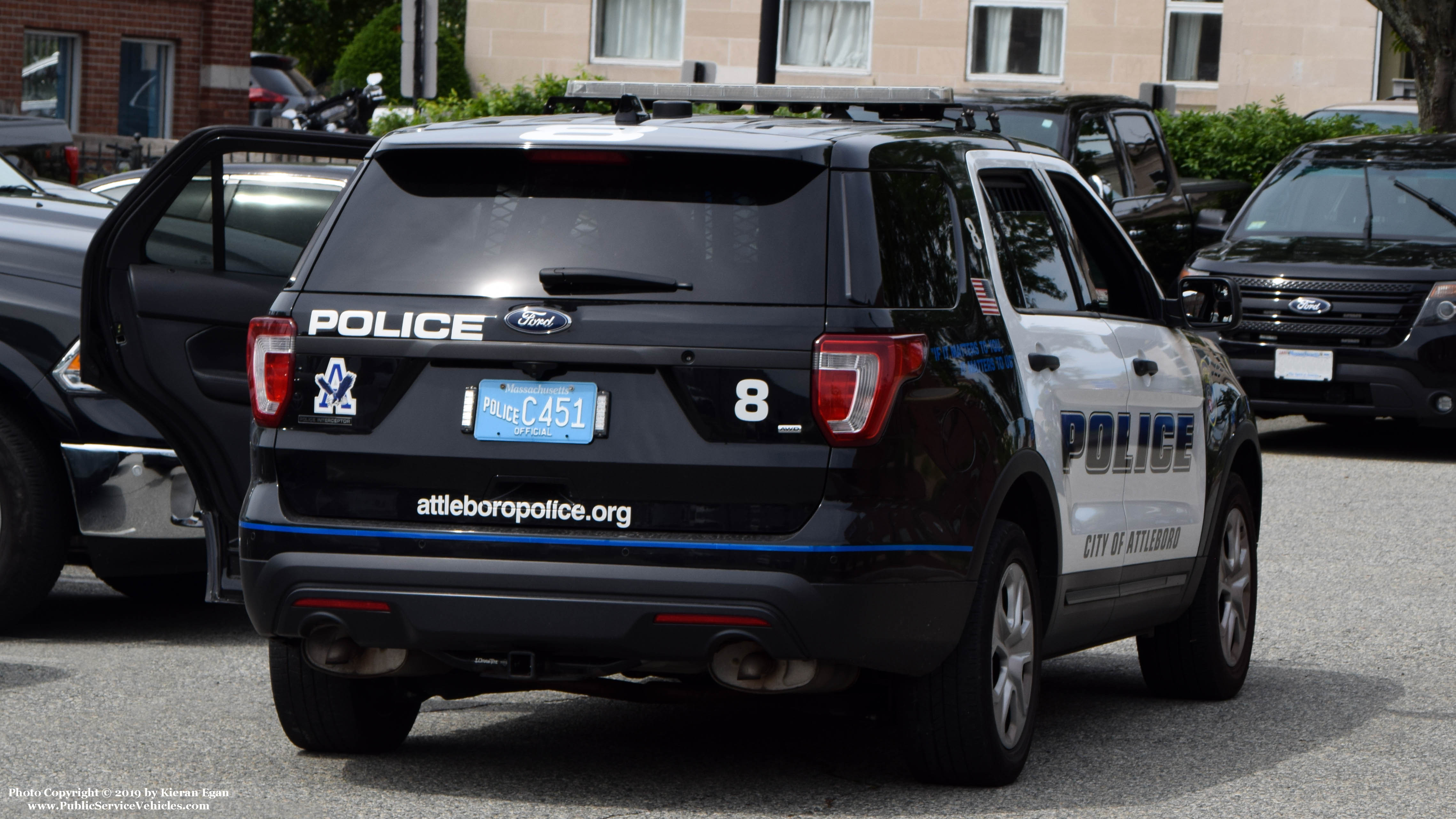 A photo  of Attleboro Police
            Car 8, a 2017 Ford Police Interceptor Utility             taken by Kieran Egan