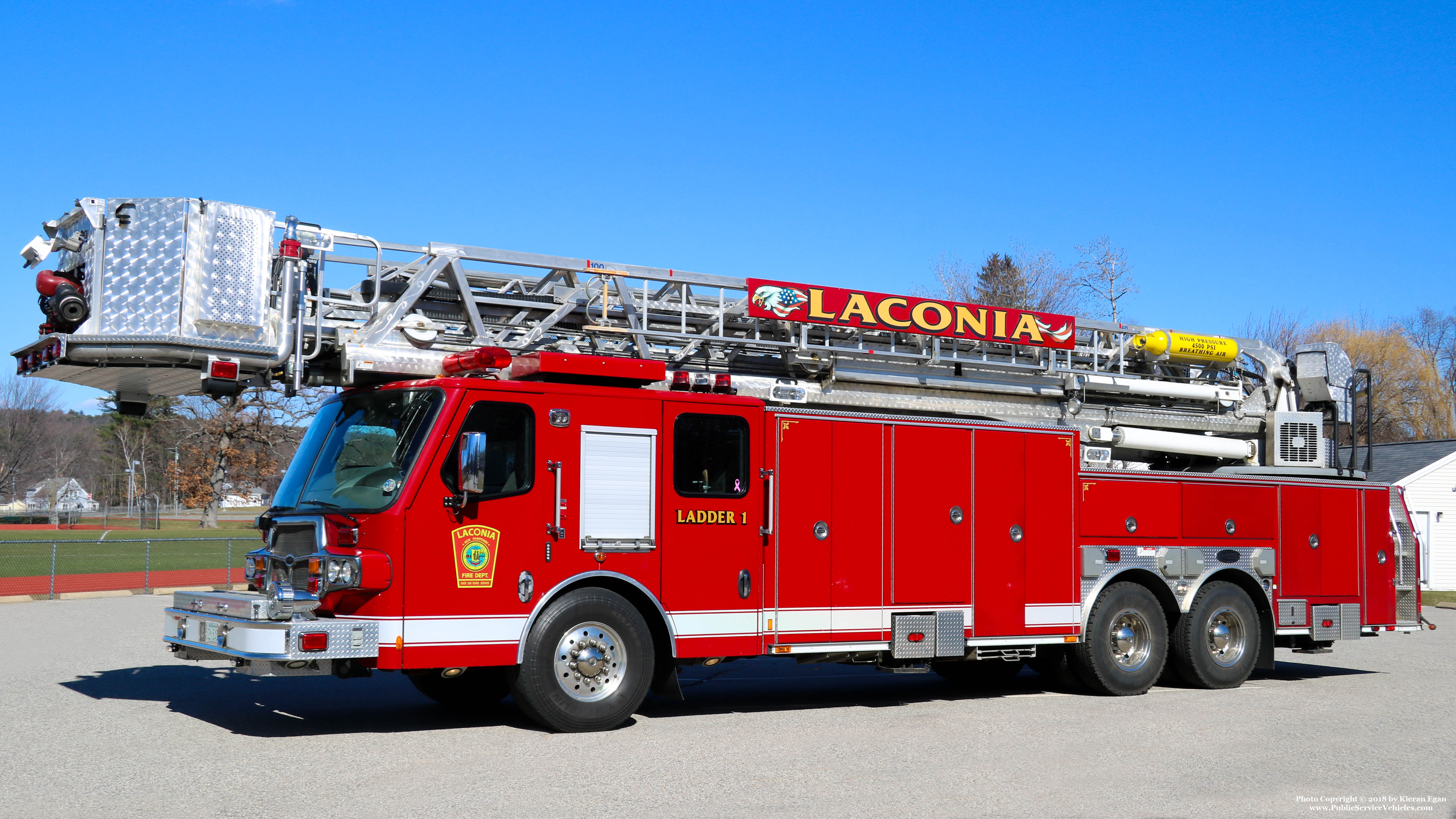 A photo  of Laconia Fire
            13 Ladder 1, a 2009 E-One             taken by Kieran Egan