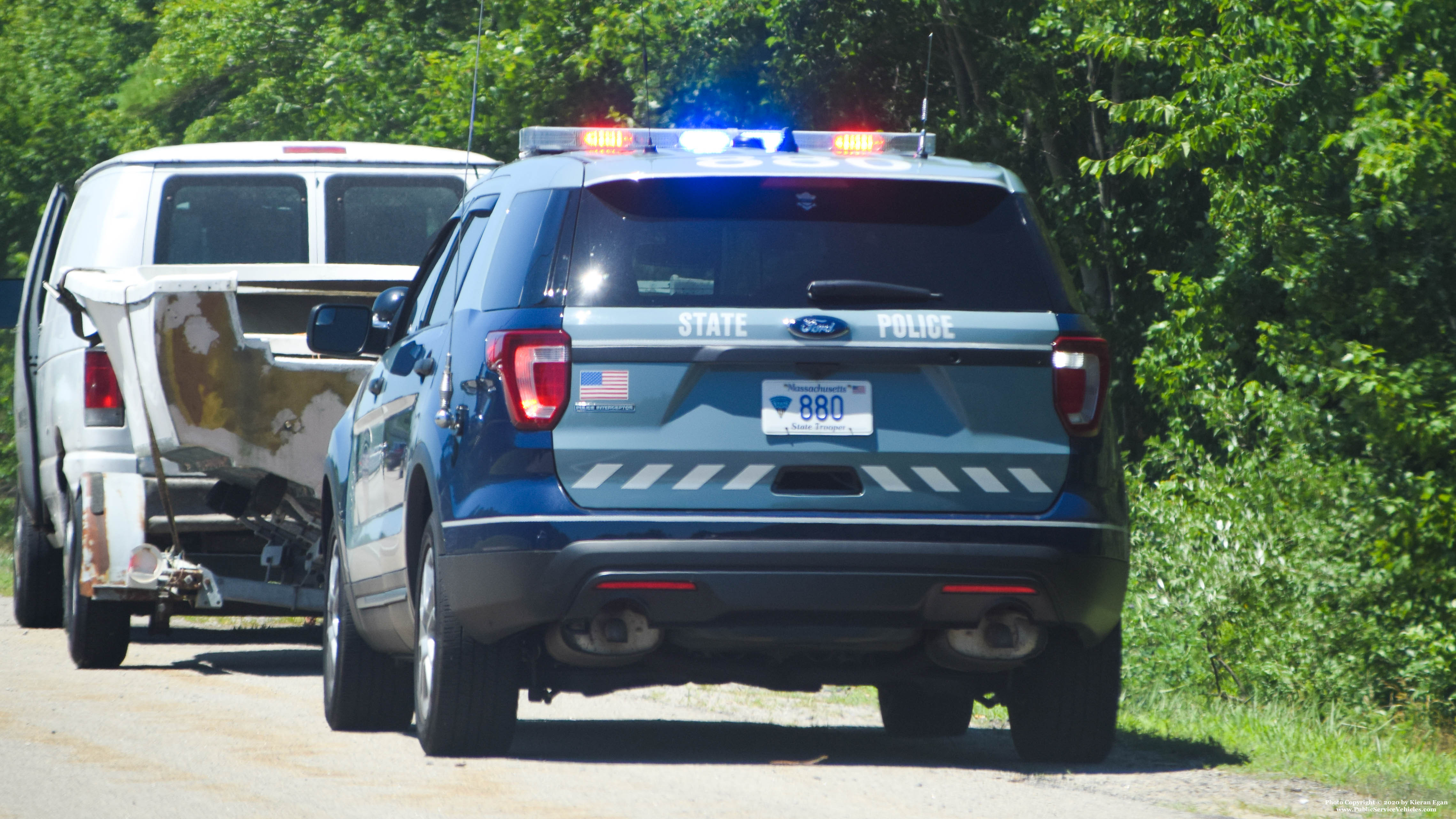 A photo  of Massachusetts State Police
            Cruiser 880, a 2016-2018 Ford Police Interceptor Utility             taken by Kieran Egan