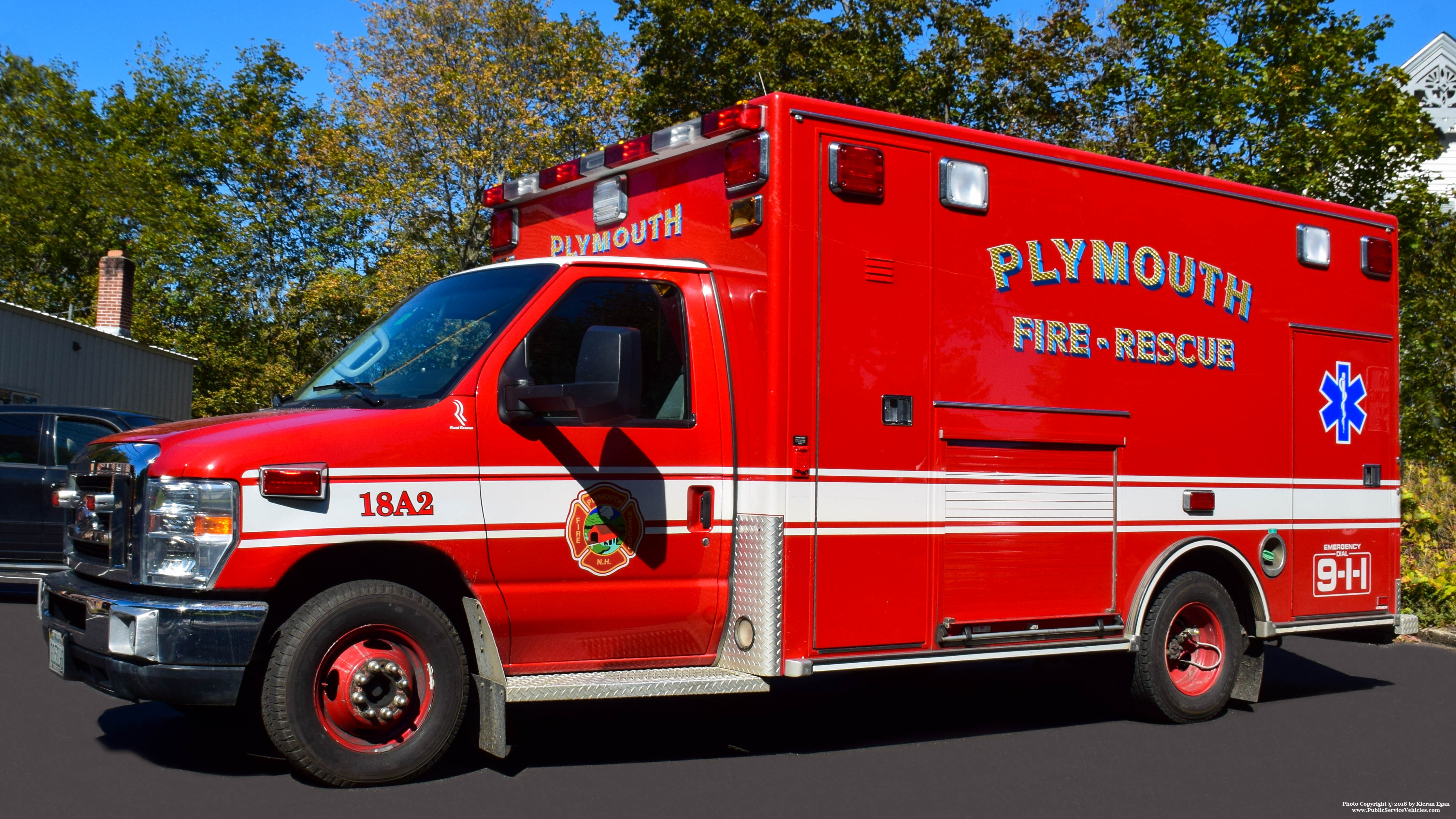 A photo  of Plymouth Fire
            18 Ambulance 2, a 2009 Ford E-450             taken by Kieran Egan