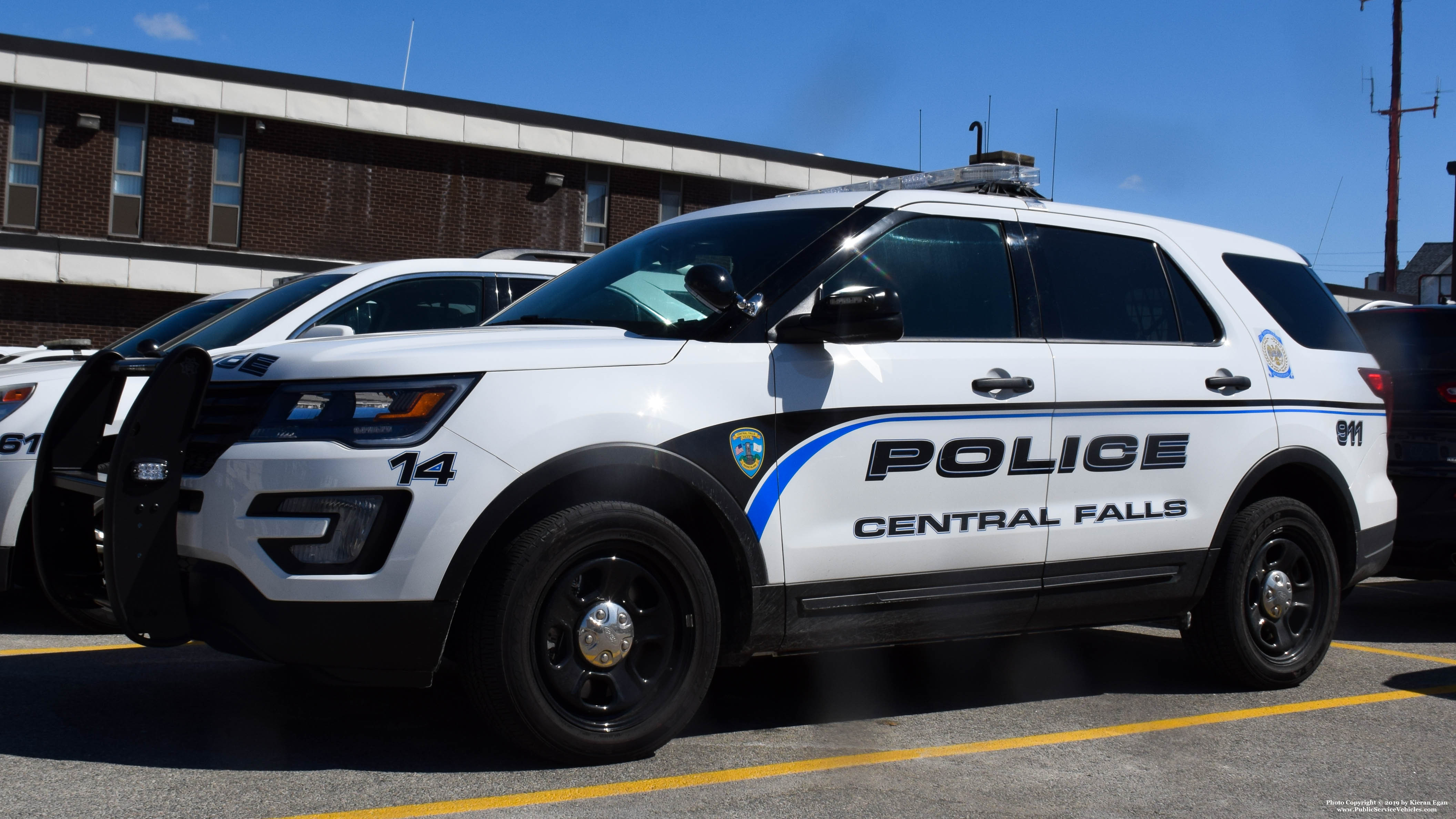 A photo  of Central Falls Police
            Patrol Car 14, a 2018 Ford Police Interceptor Utility             taken by Kieran Egan