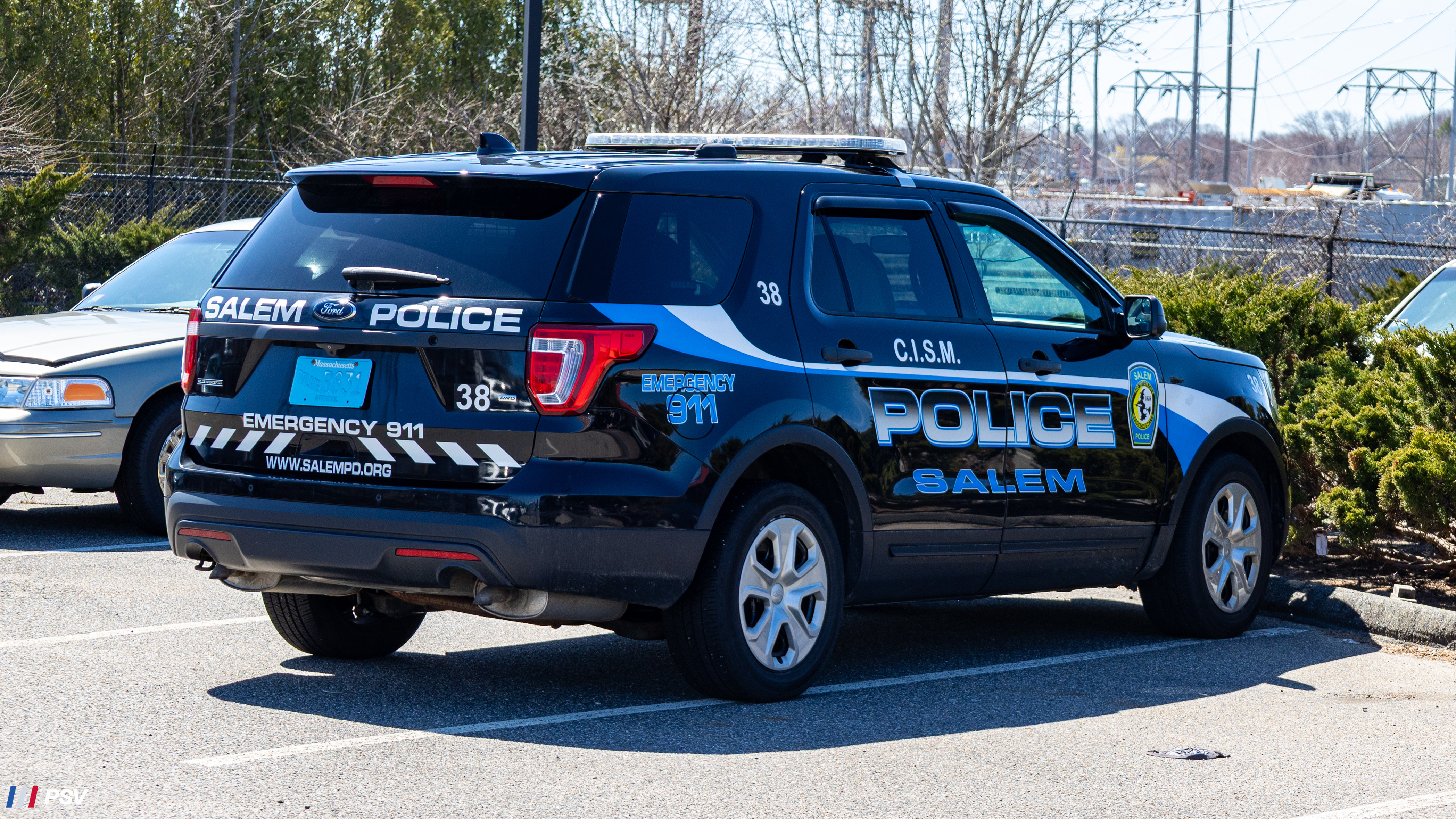 A photo  of Salem Police
            Cruiser 38, a 2016 Ford Police Interceptor Utility             taken by Kieran Egan