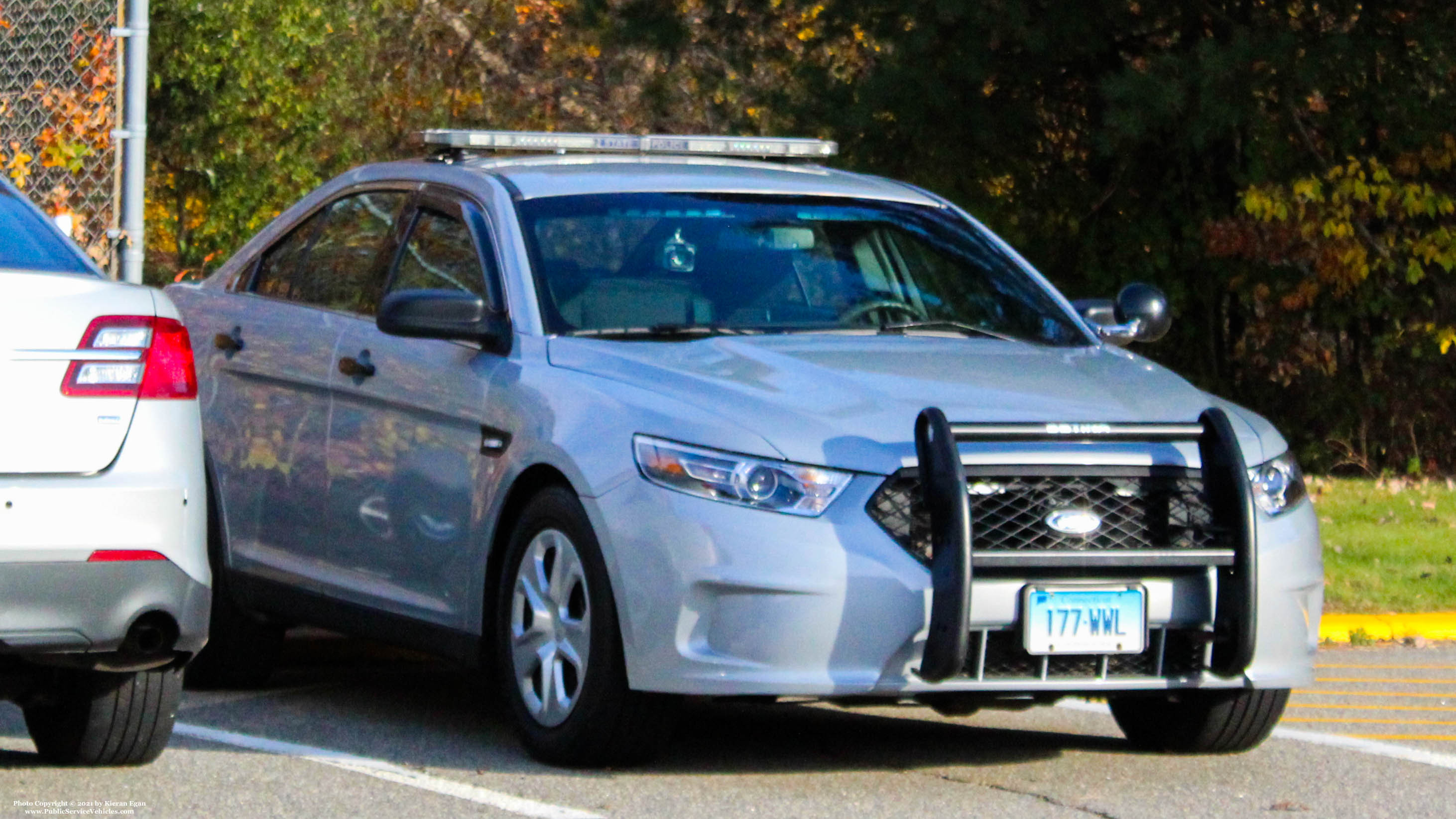 A photo  of Connecticut State Police
            Cruiser 177, a 2013-2019 Ford Police Interceptor Sedan             taken by Kieran Egan