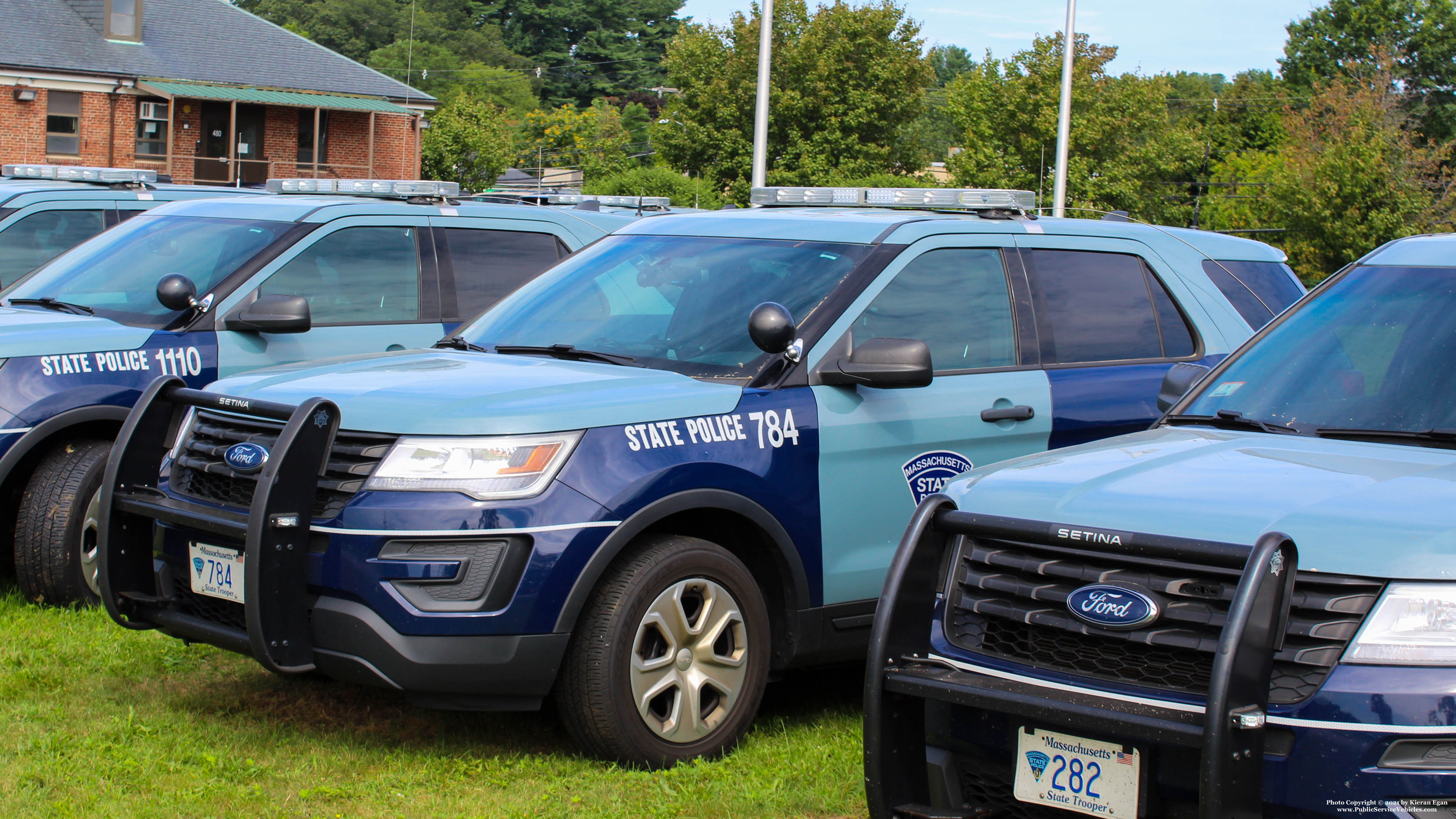 A photo  of Massachusetts State Police
            Cruiser 784, a 2018 Ford Police Interceptor Utility             taken by Kieran Egan
