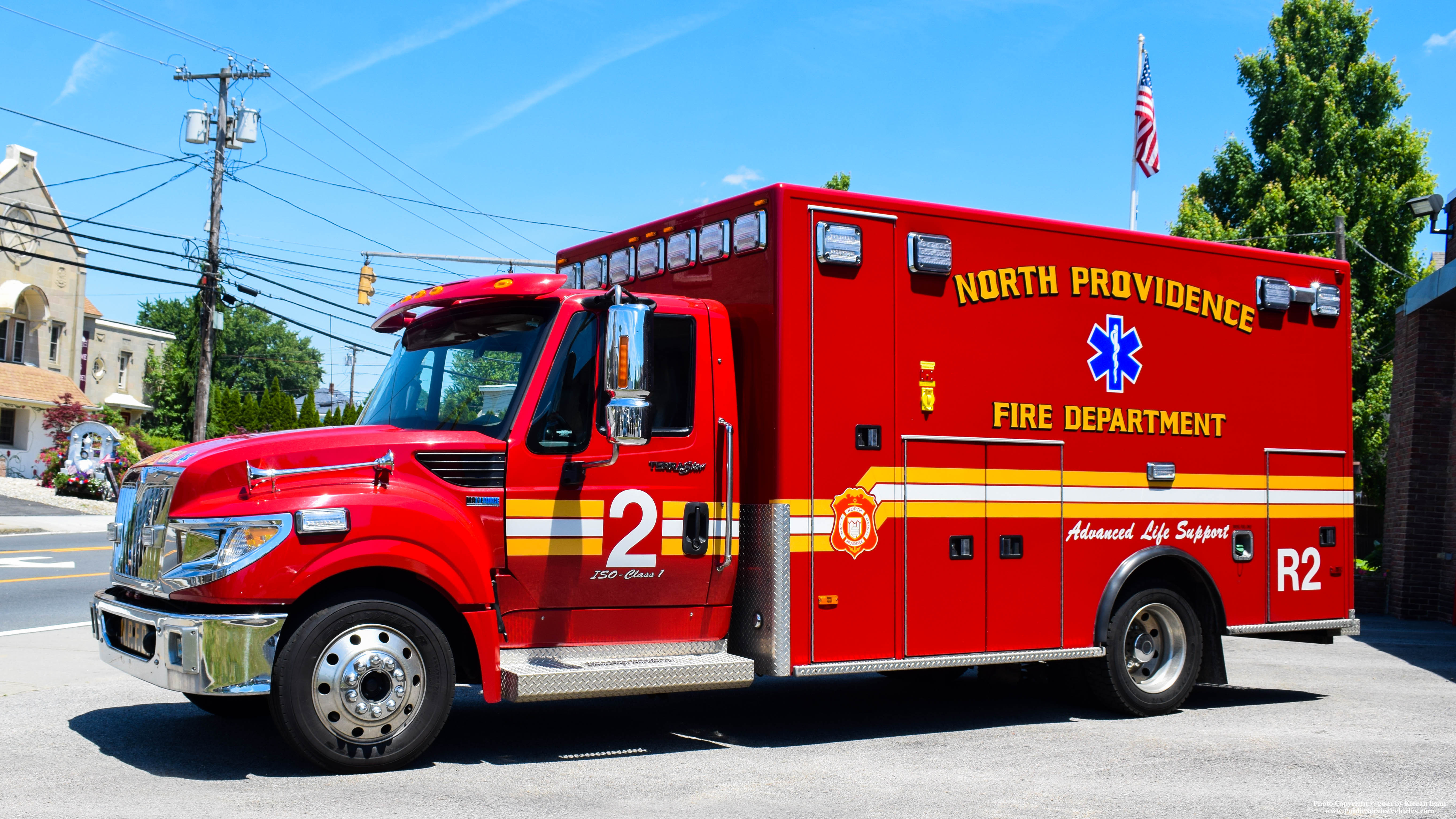 A photo  of North Providence Fire
            Rescue 2, a 2013 International TerraStar/PL Custom             taken by Kieran Egan