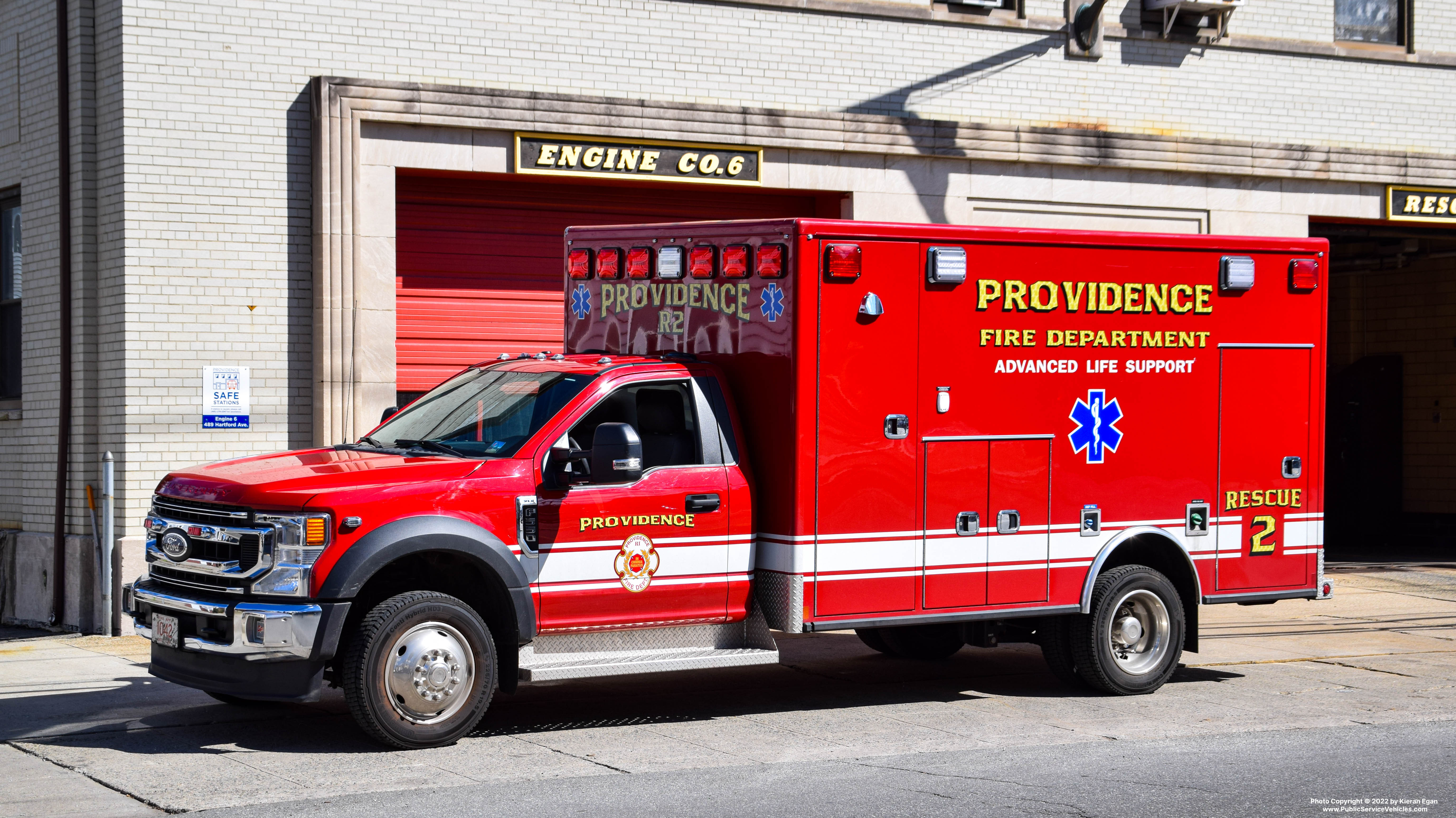 A photo  of Providence Fire
            Rescue 2, a 2021 Ford F-550/Road Rescue             taken by Kieran Egan
