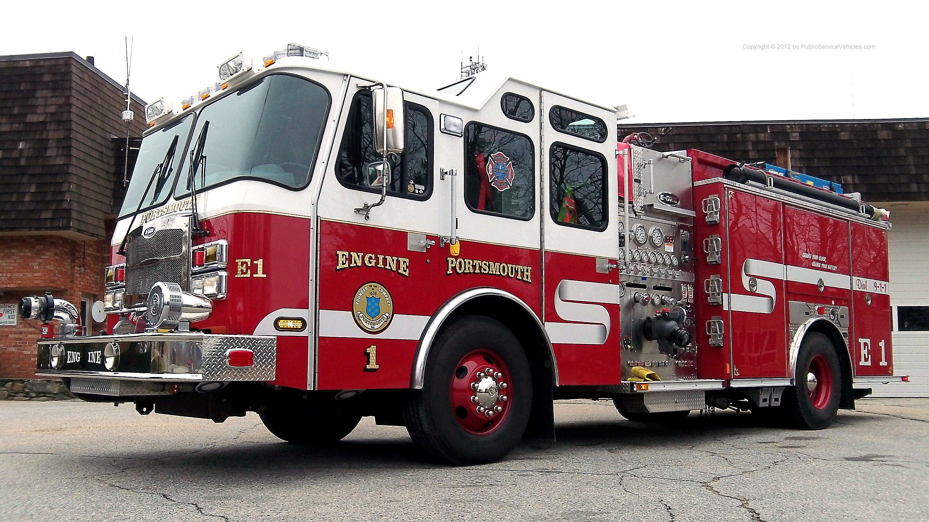 A photo  of Portsmouth Fire
            Engine 1, a 2011 E-One Typhoon             taken by Kieran Egan