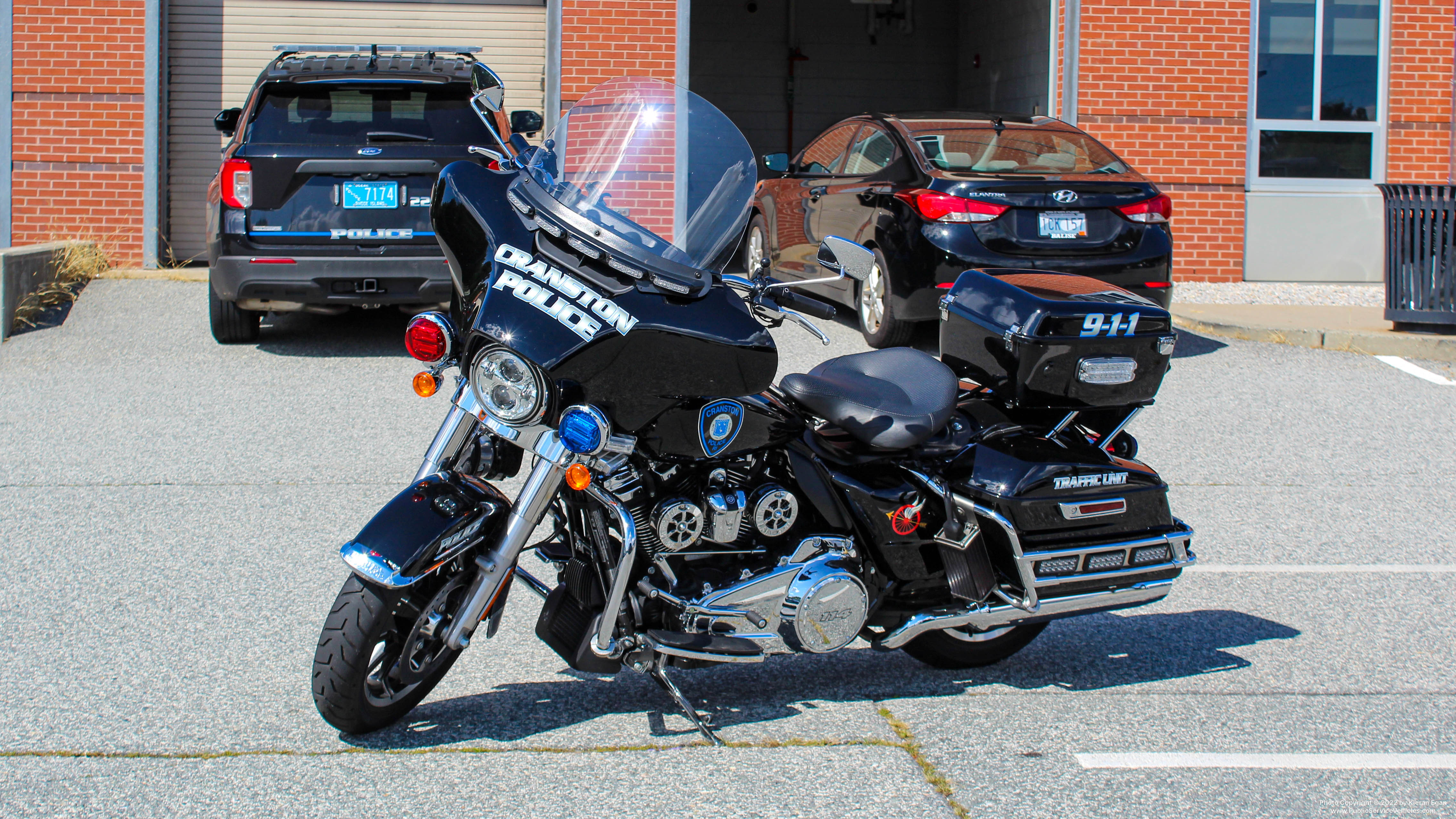 A photo  of Cranston Police
            Motorcycle 400, a 2021 Harley Davidson Electra Glide             taken by Kieran Egan