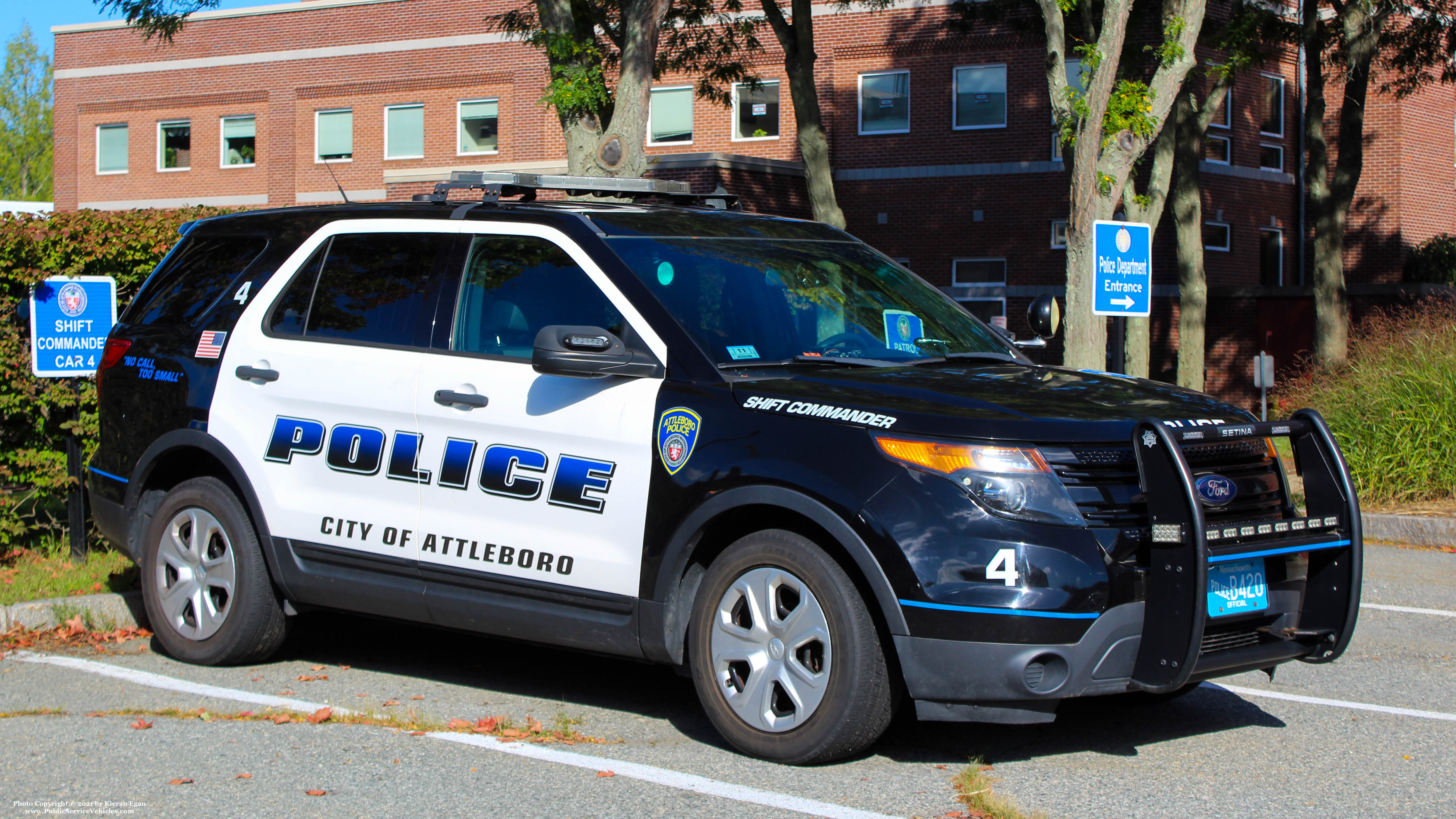 A photo  of Attleboro Police
            Car 4, a 2014 Ford Police Interceptor Utility             taken by Kieran Egan