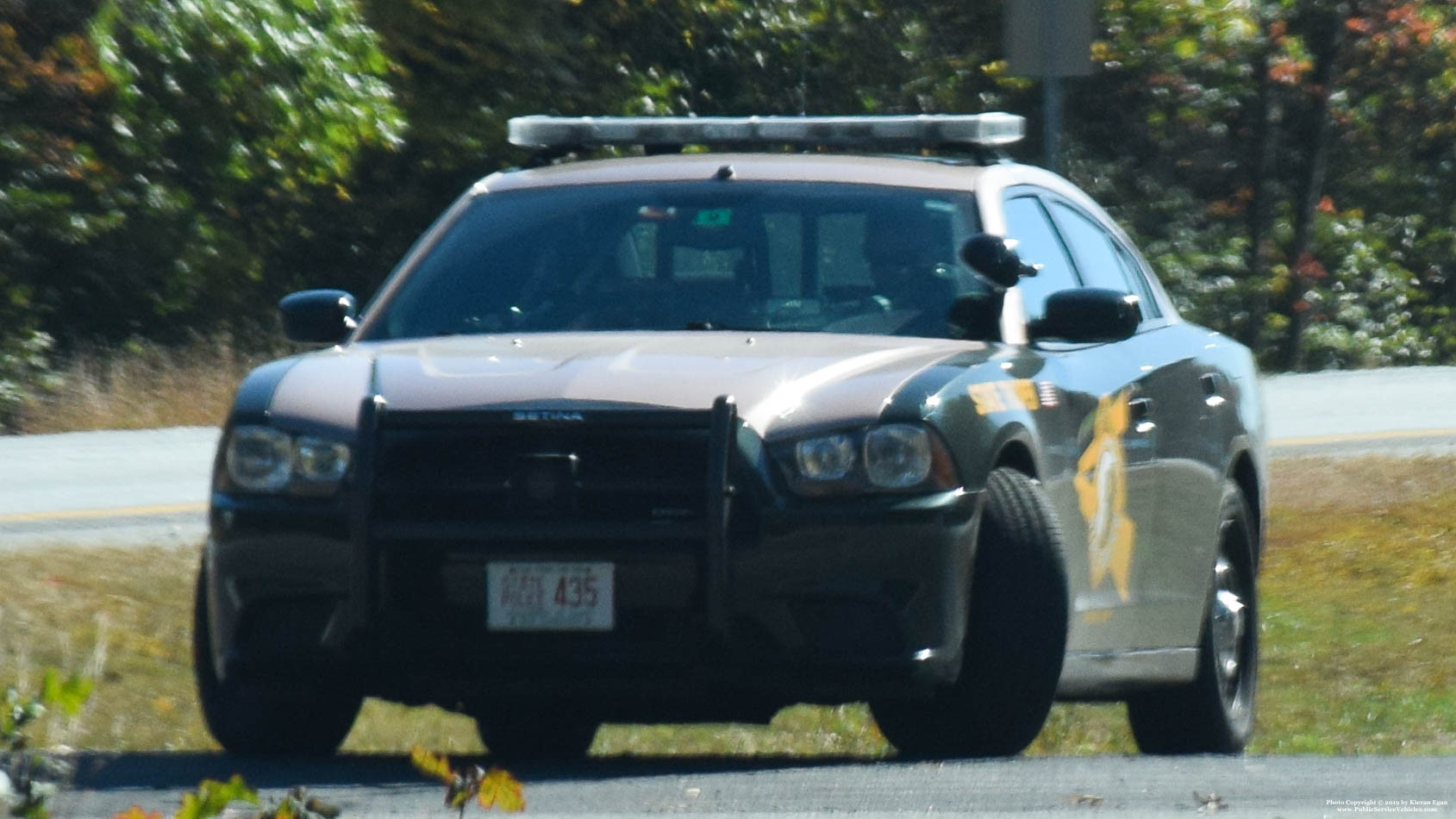 A photo  of New Hampshire State Police
            Cruiser 435, a 2011-2014 Dodge Charger             taken by Kieran Egan