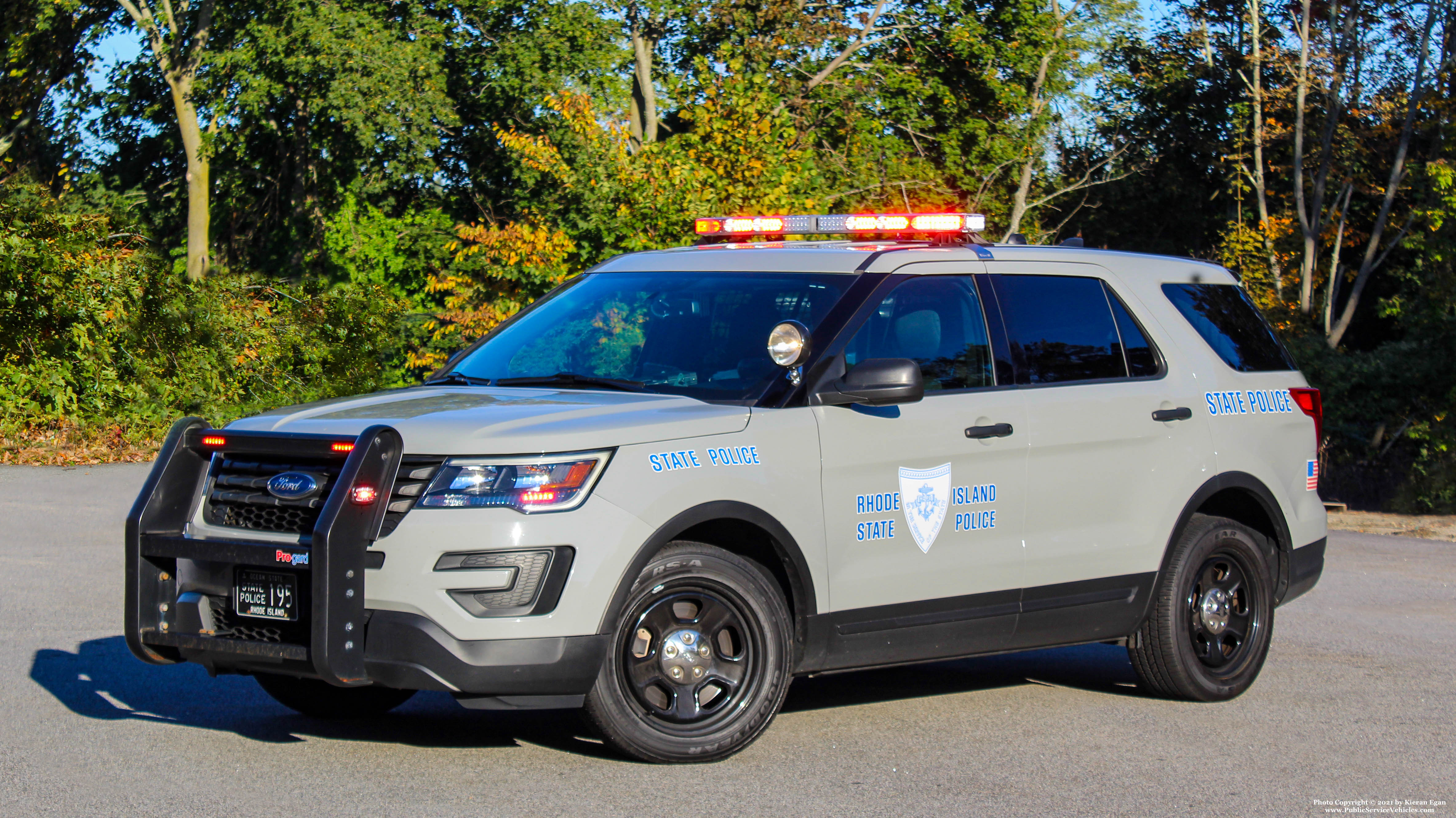 A photo  of Rhode Island State Police
            Cruiser 195, a 2018 Ford Police Interceptor Utility             taken by Kieran Egan