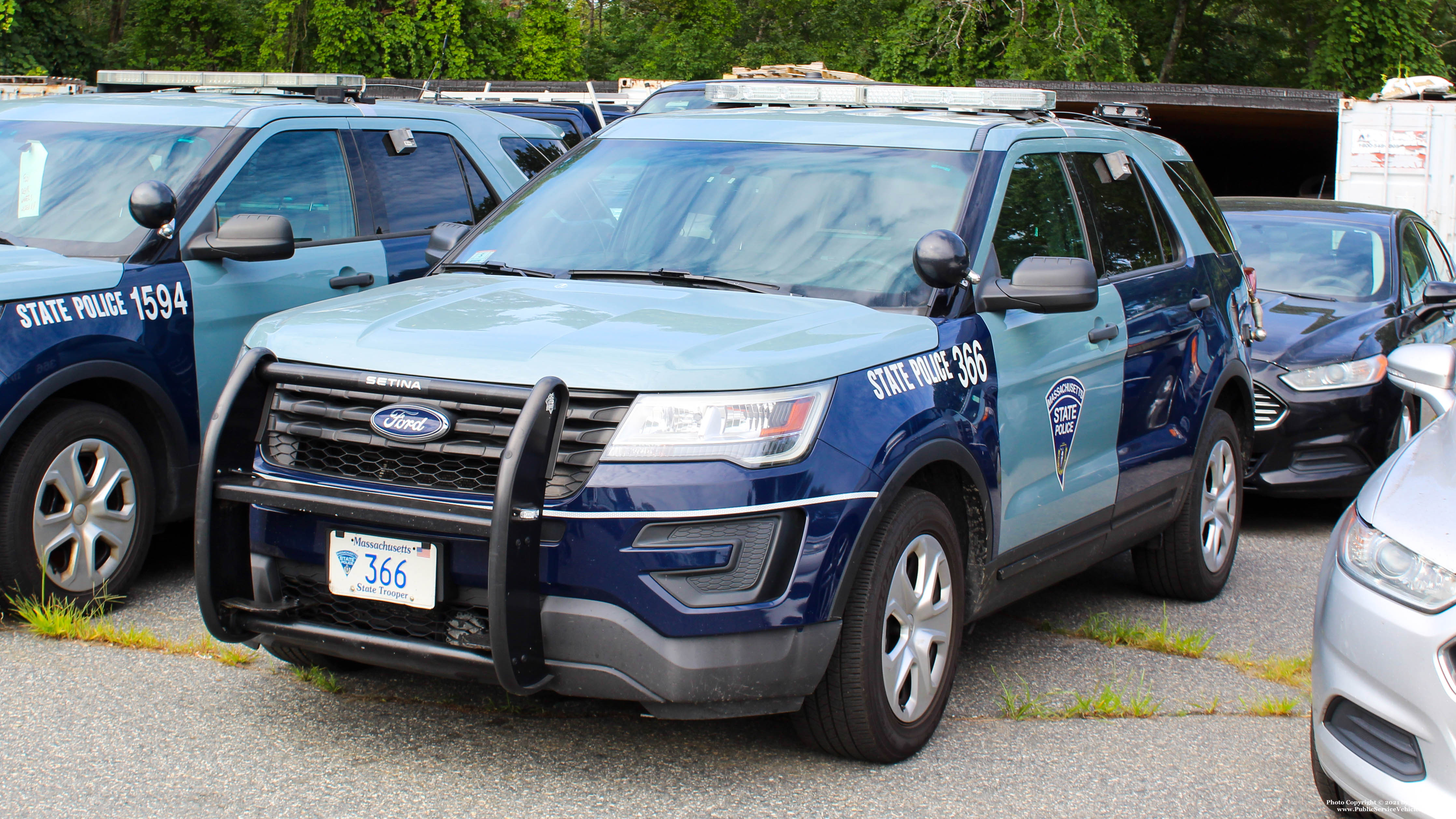 A photo  of Massachusetts State Police
            Cruiser 366, a 2016 Ford Police Interceptor Utility             taken by Kieran Egan