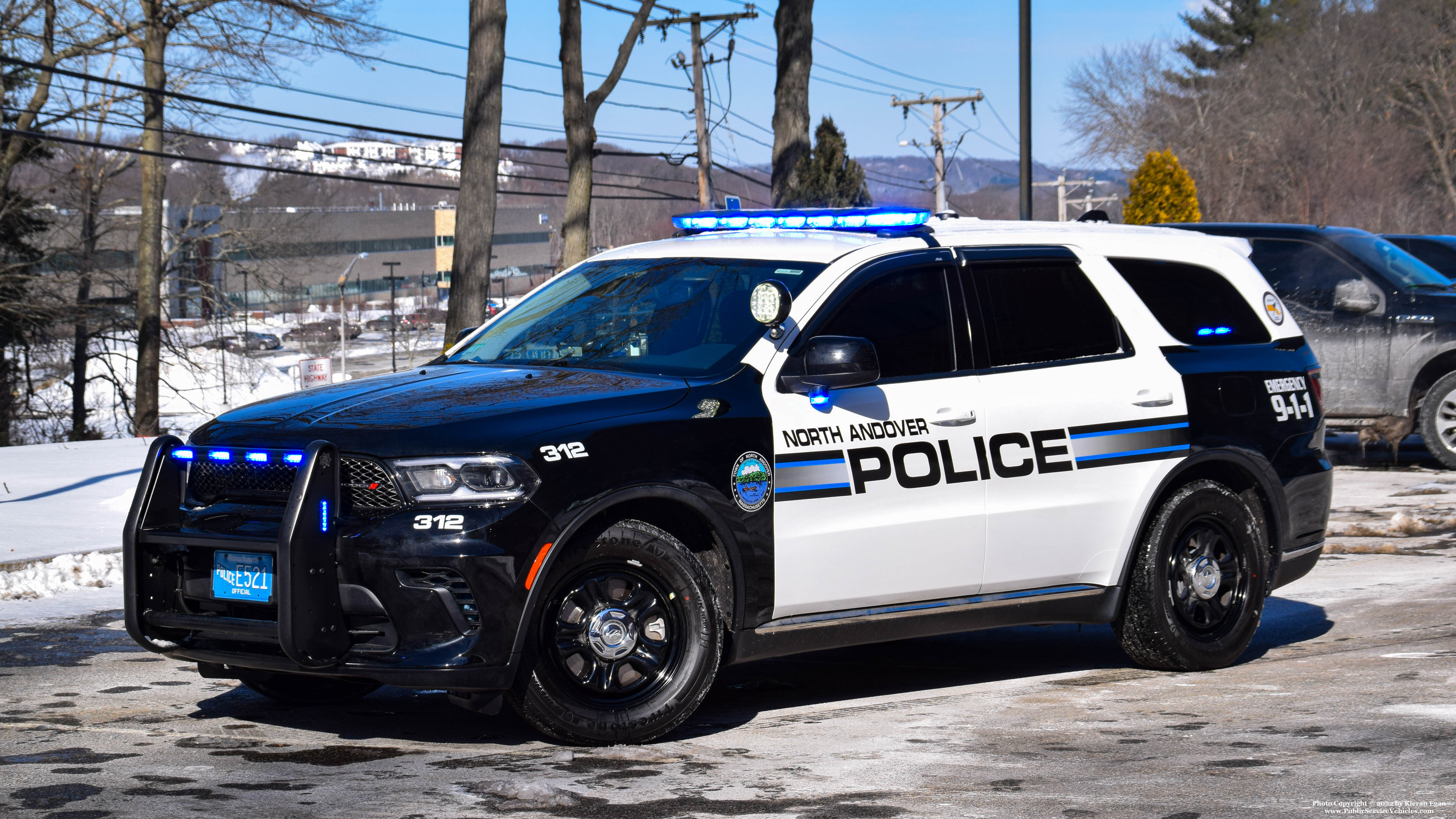 A photo  of North Andover Police
            Cruiser 312, a 2021 Dodge Durango             taken by Kieran Egan