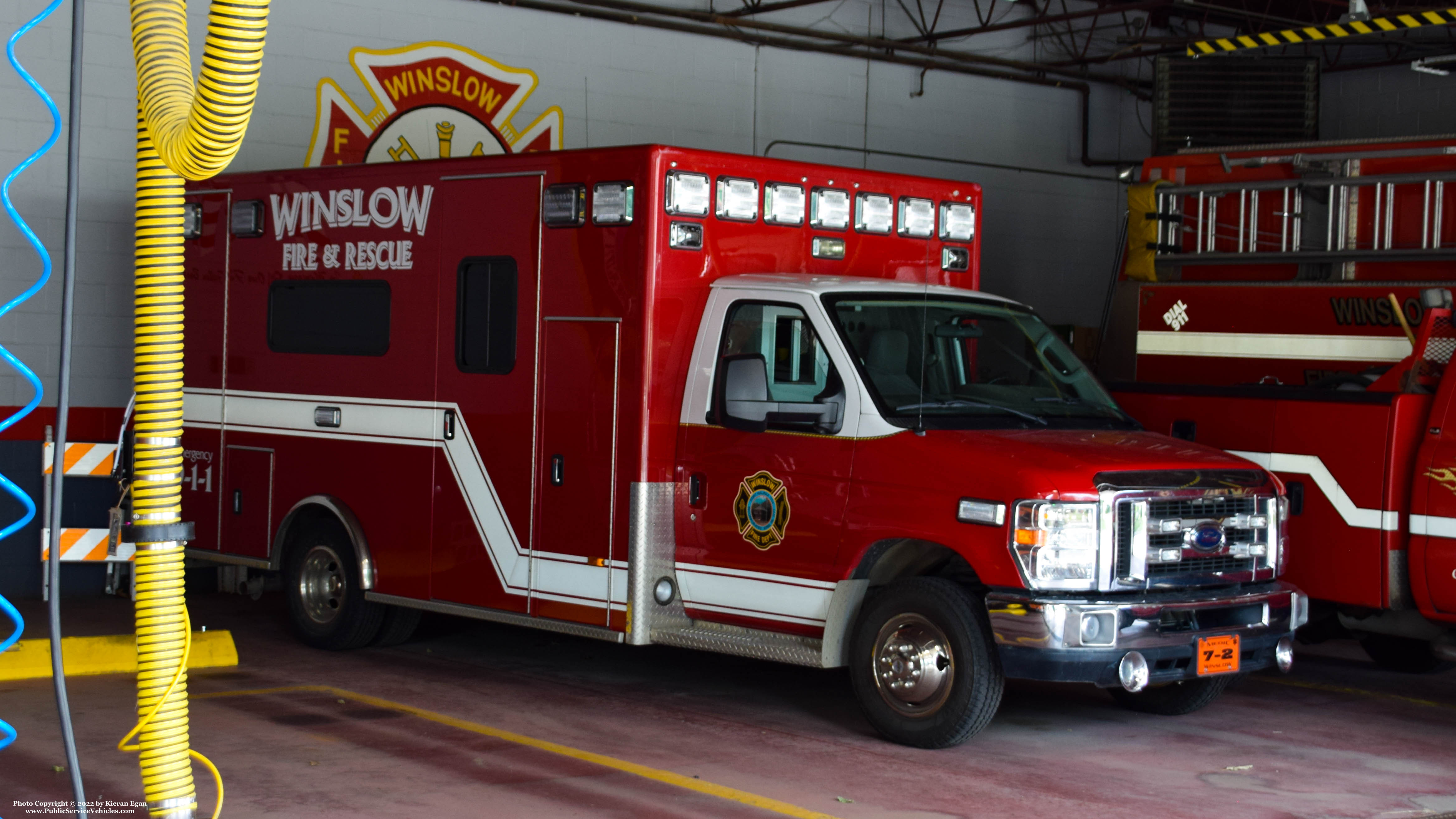 A photo  of Winslow Fire
            Medic 7-2, a 2008-2022 Ford E-450             taken by Kieran Egan