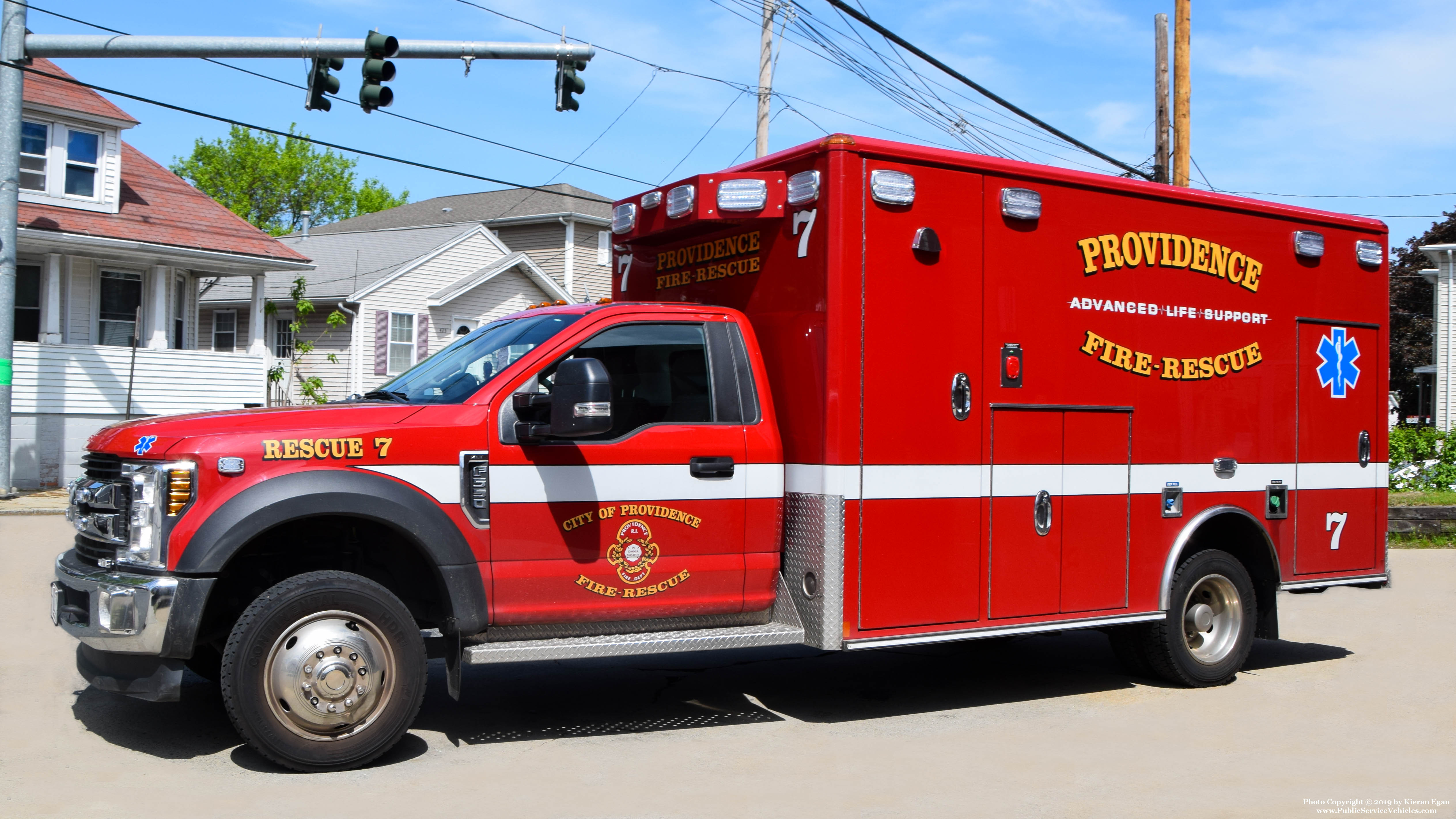 A photo  of Providence Fire
            Rescue 7, a 2018 Ford F-550             taken by Kieran Egan