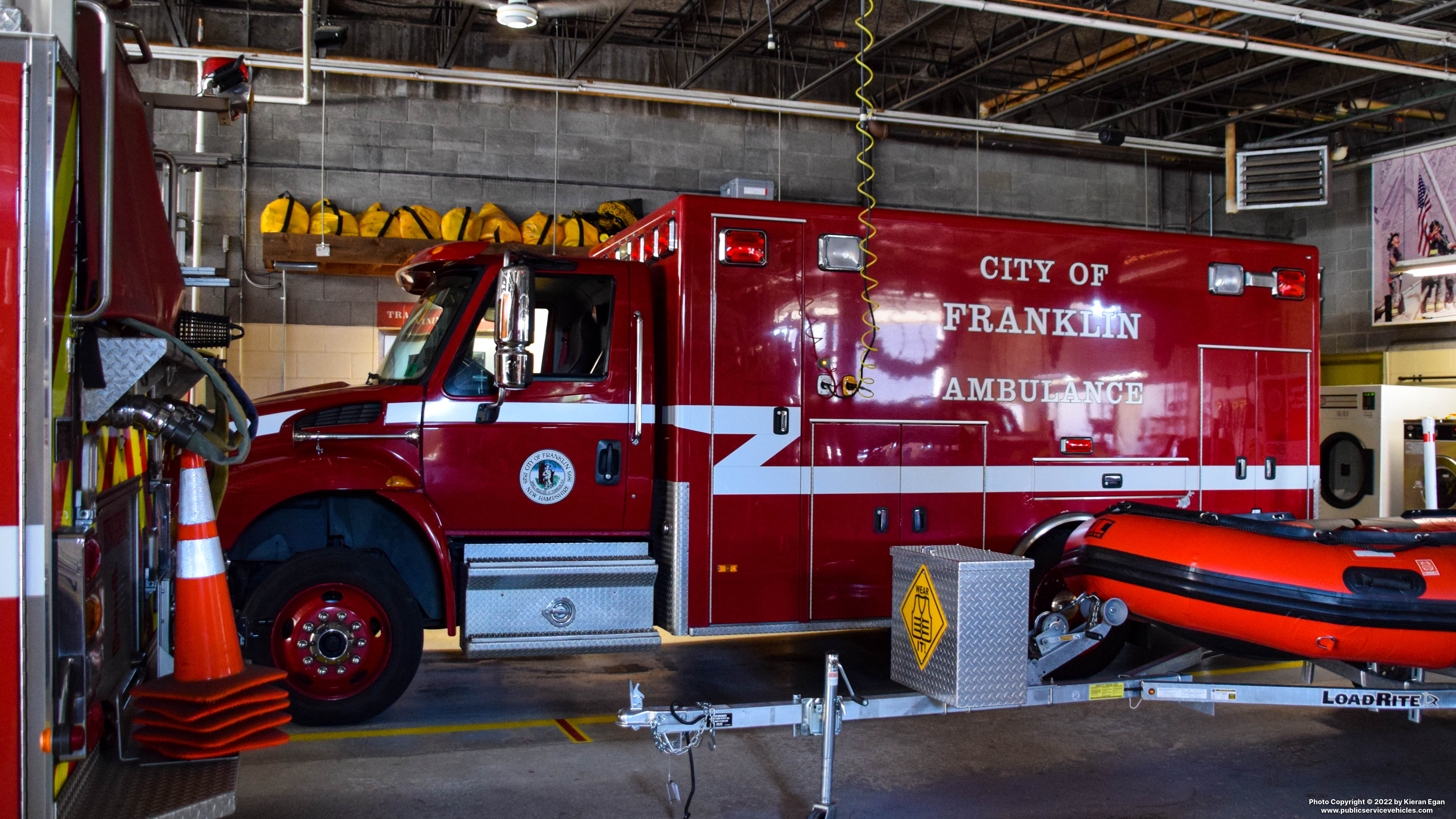 A photo  of Franklin Fire
            7 Ambulance 1, a 2012 International             taken by Kieran Egan