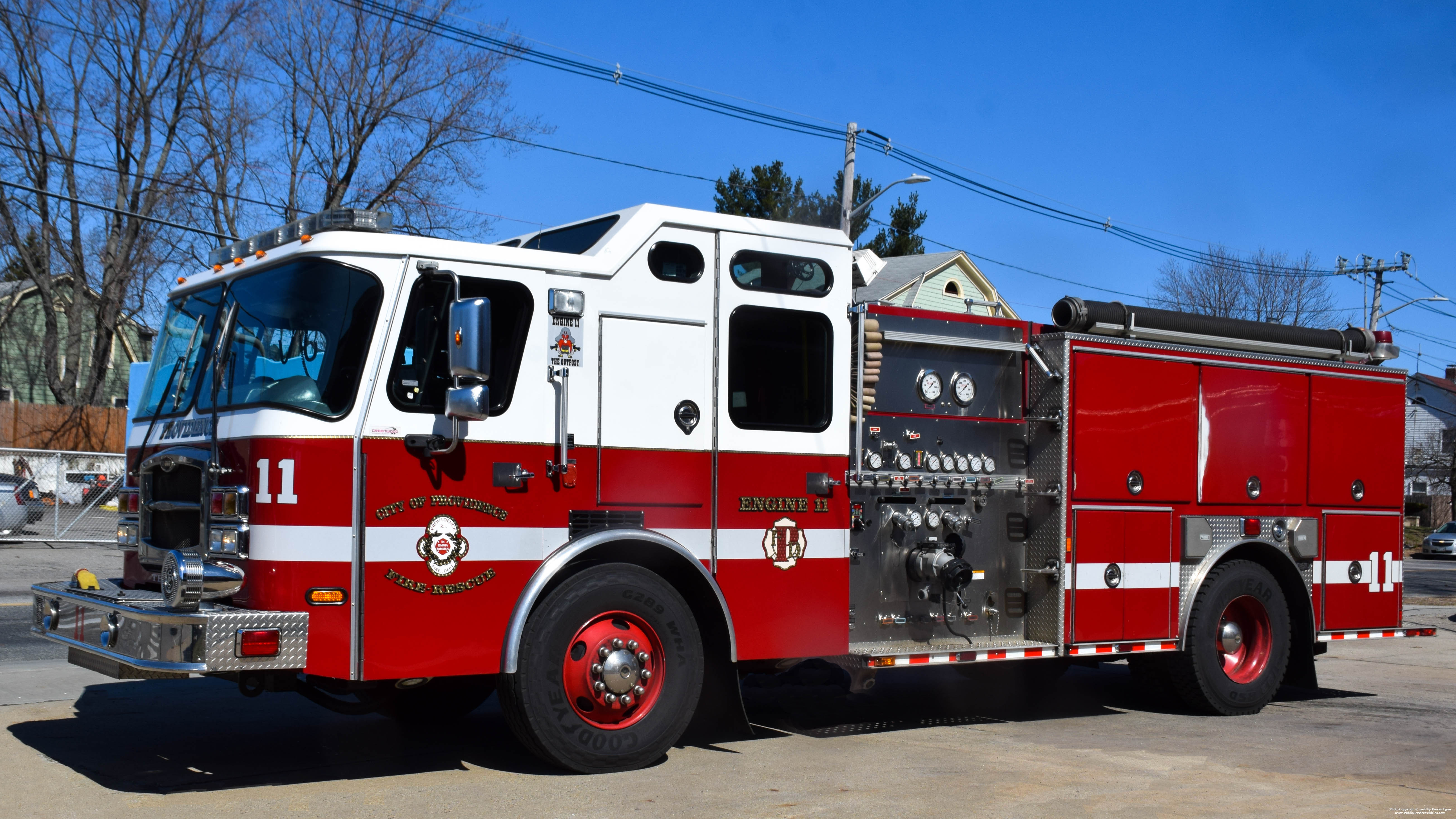 A photo  of Providence Fire
            Engine 11, a 2008 E-One Typhoon             taken by Kieran Egan