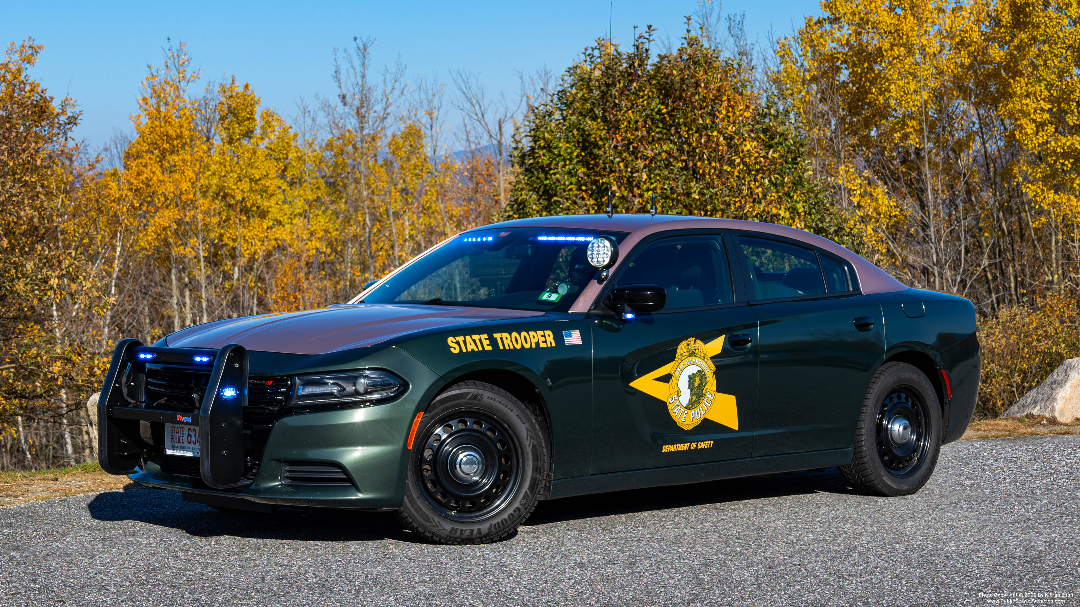 A photo  of New Hampshire State Police
            Cruiser 634, a 2019 Dodge Charger             taken by Kieran Egan
