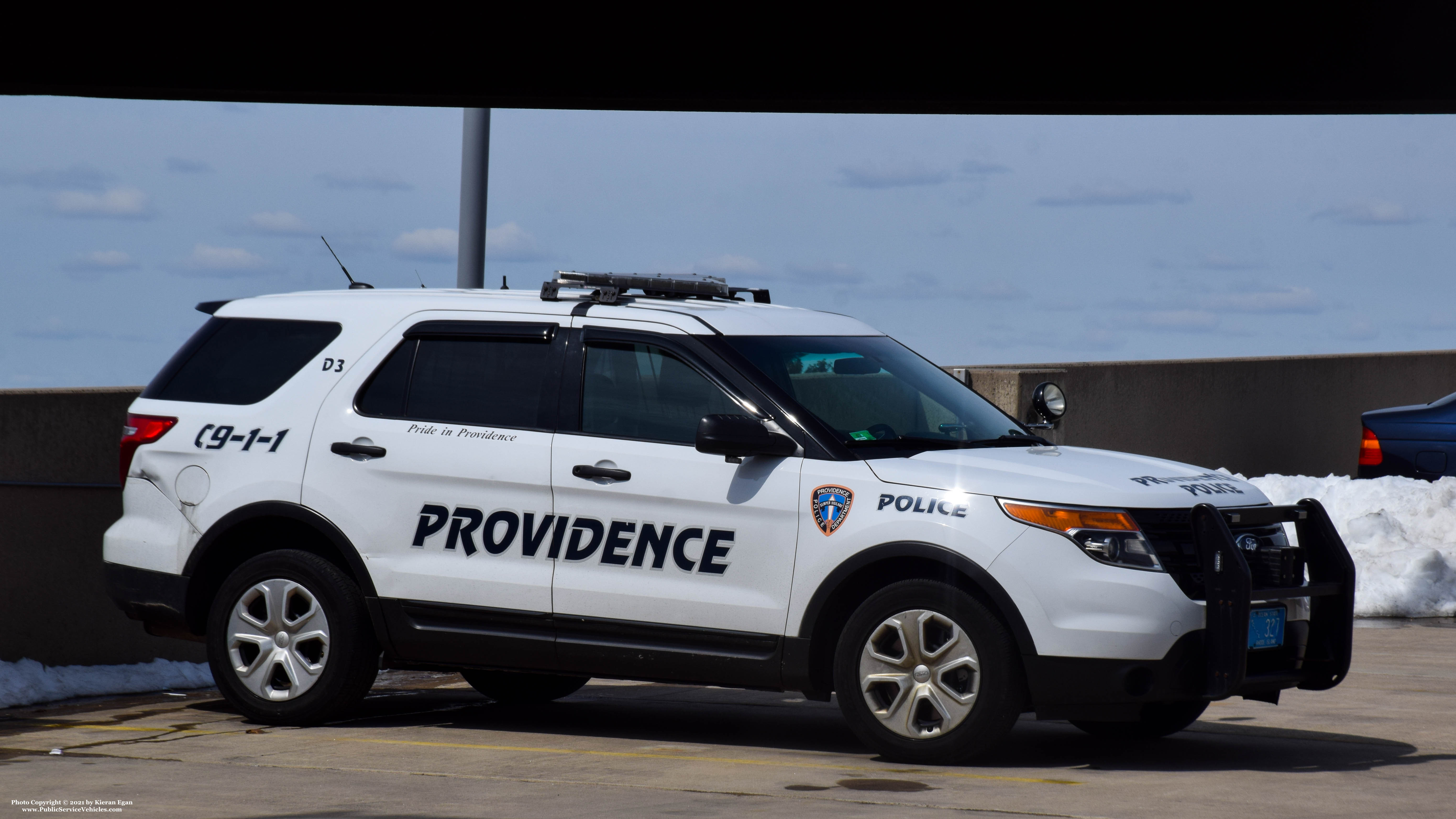 A photo  of Providence Police
            Cruiser 327, a 2015 Ford Police Interceptor Utility             taken by Kieran Egan