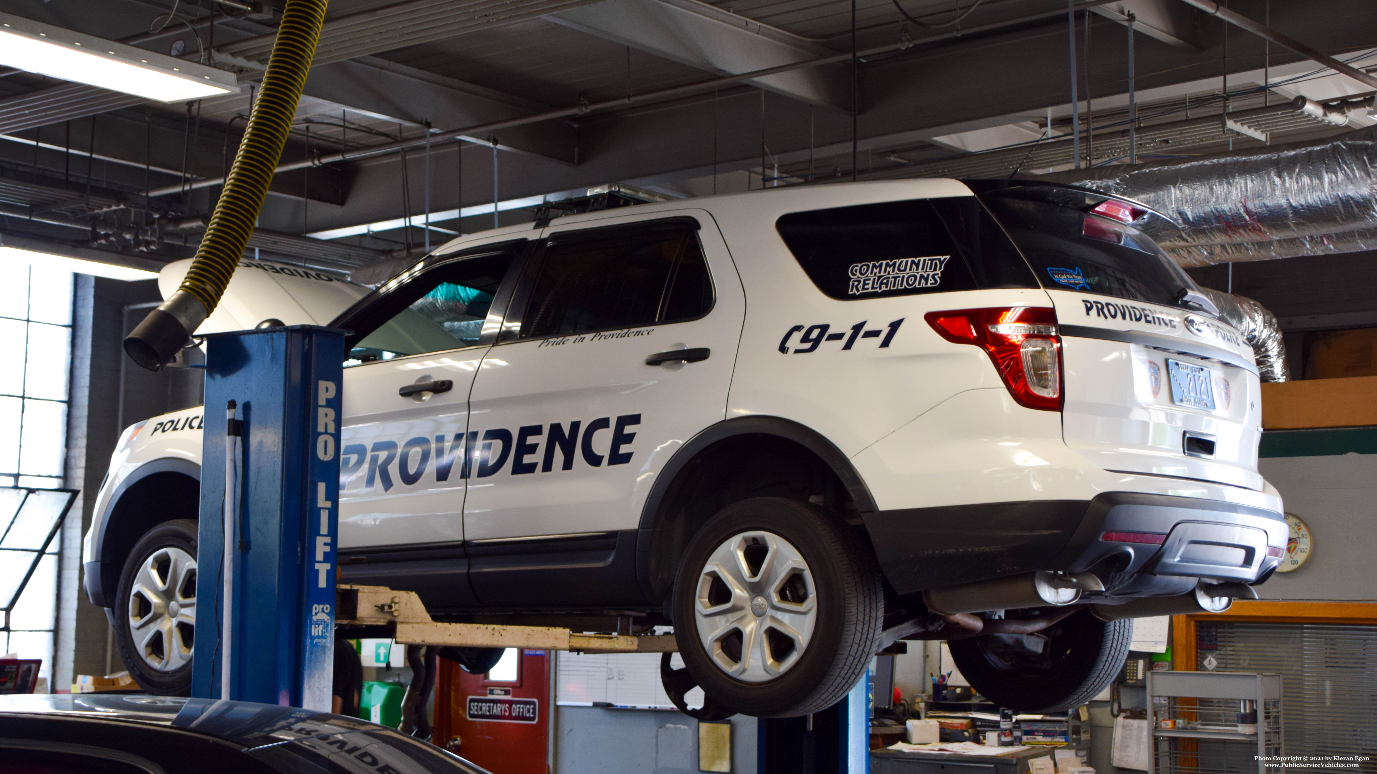 A photo  of Providence Police
            Cruiser 2121, a 2015 Ford Police Interceptor Utility             taken by Kieran Egan
