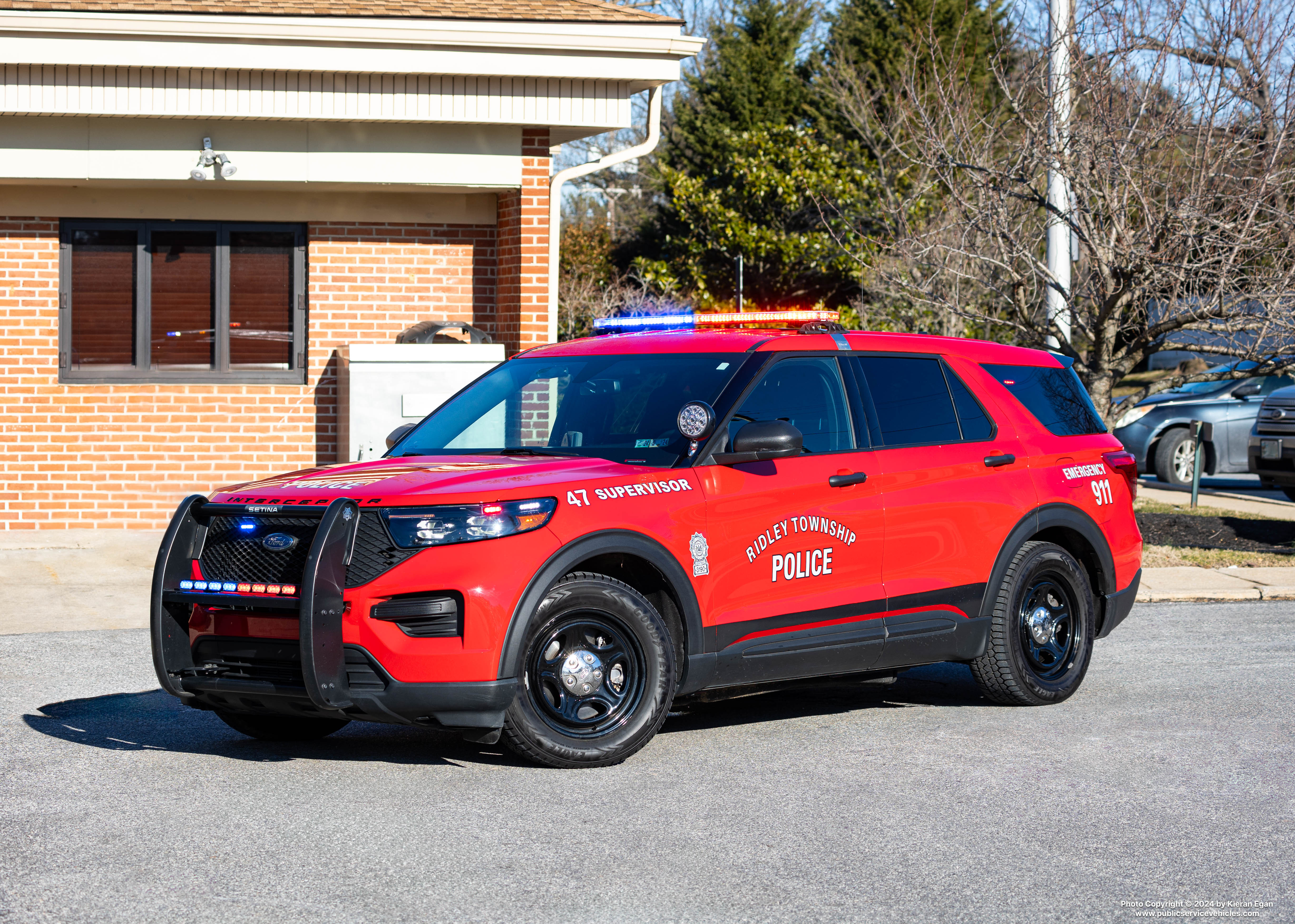 A photo  of Ridley Township Police
            Cruiser 31-47, a 2021 Ford Police Interceptor Utility             taken by Kieran Egan