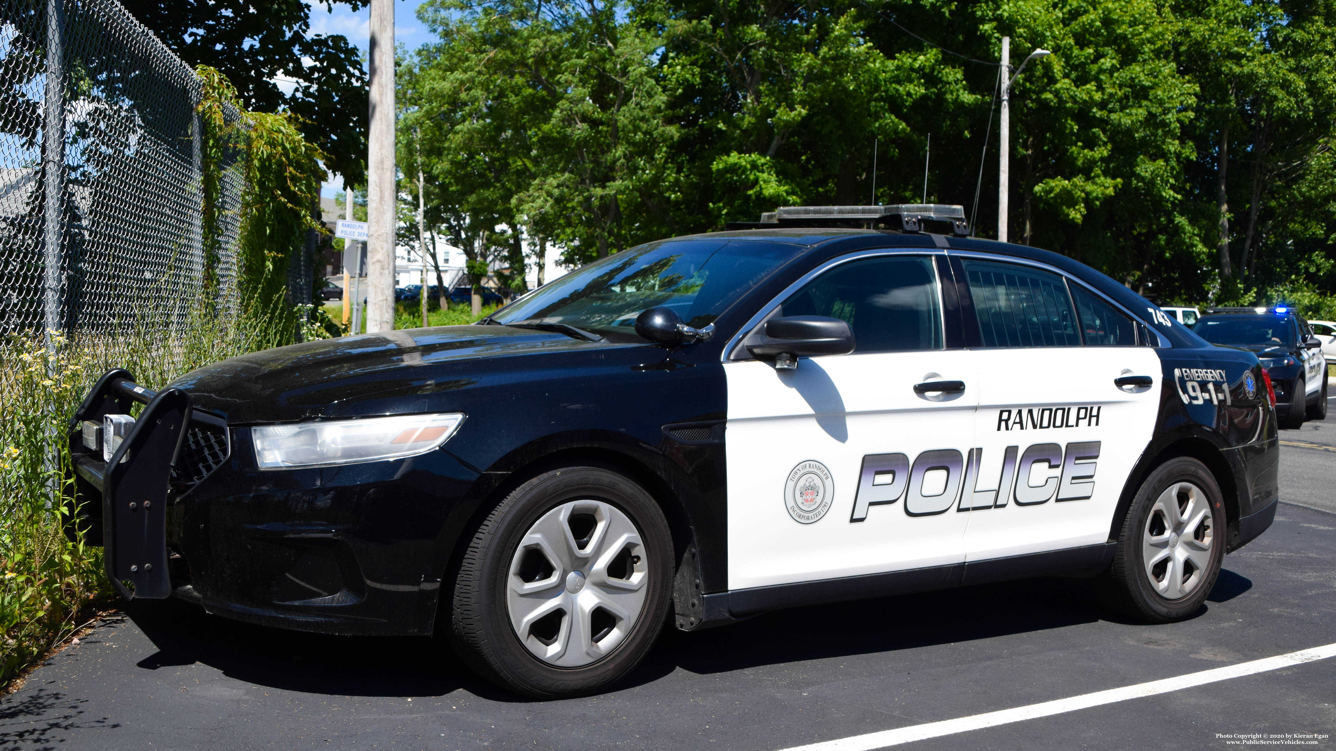 A photo  of Randolph Police
            Cruiser 743, a 2013-2019 Ford Police Interceptor Sedan             taken by Kieran Egan